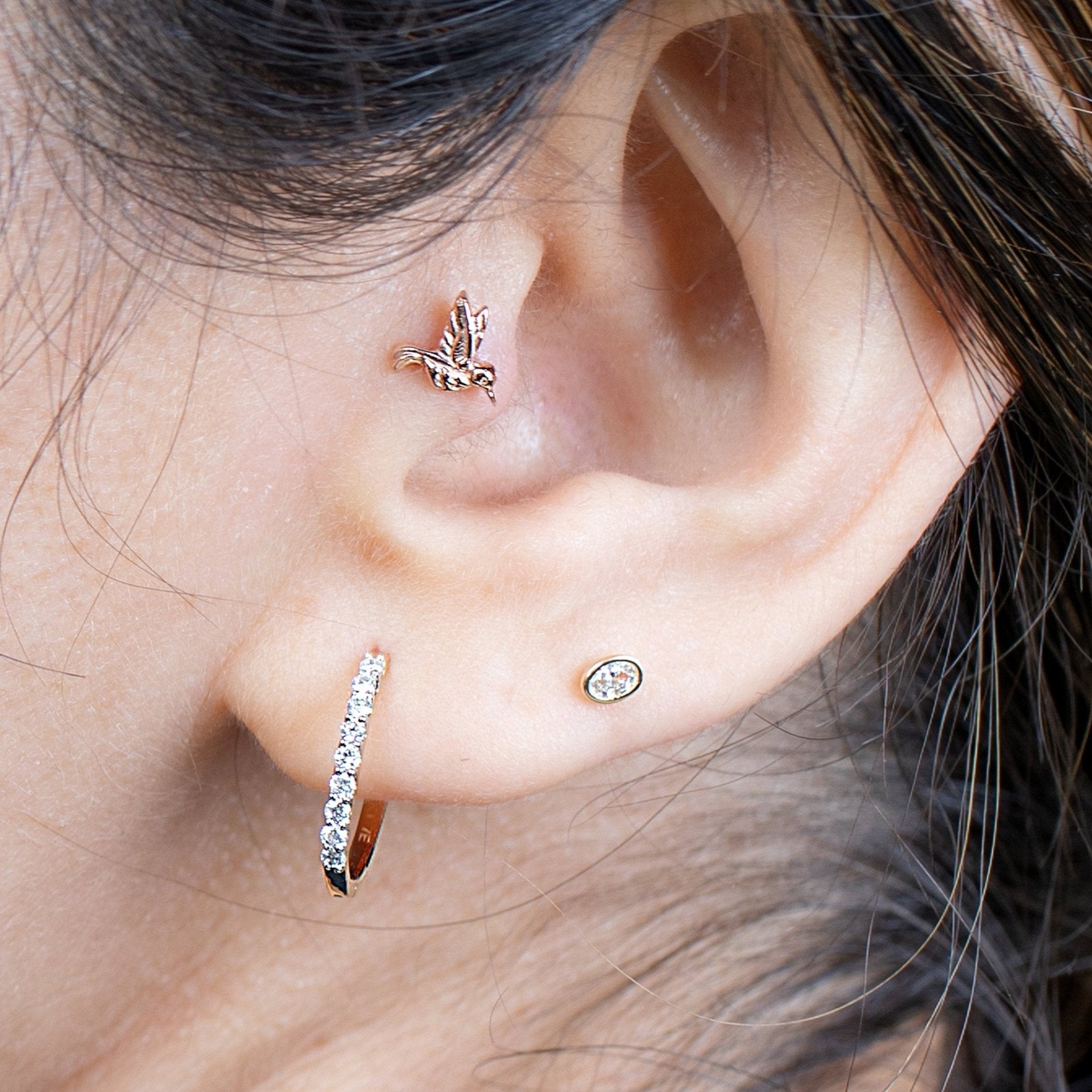 14K Yellow Gold Oval Gemstone Stud Earrings - Bezel Set Flat Back for Sensitive Ears | Perfect for Daily Wear, Work & Special Occasions
