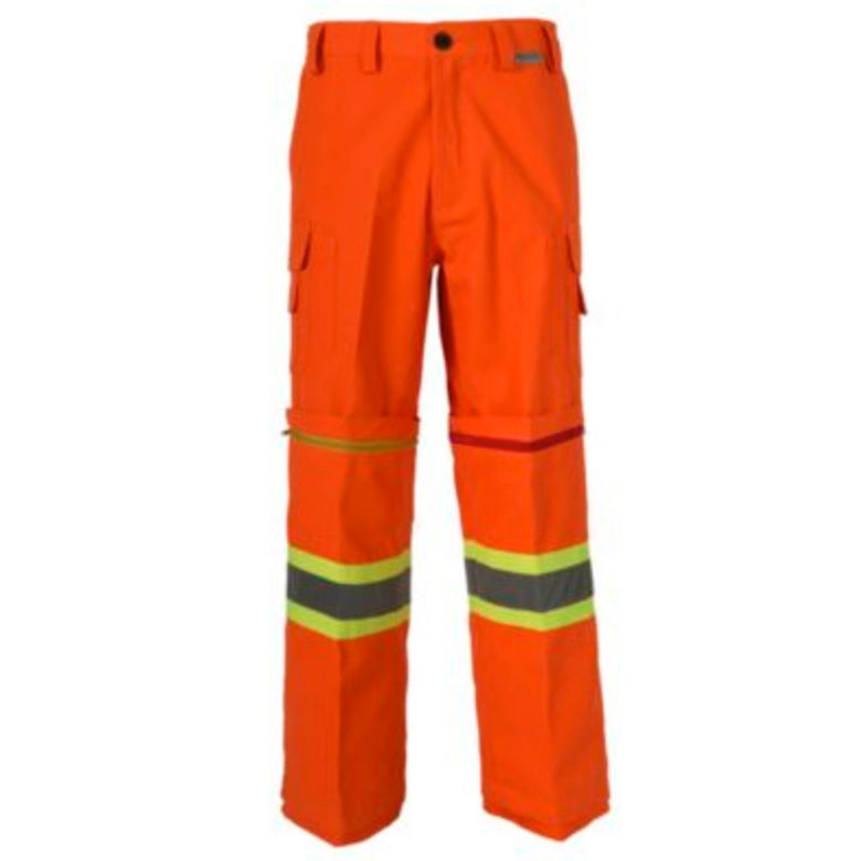 CoolWorks Hi-Visibility Ventilated Cargo Work Pants for Men - Orange Safety CW2ORGA | Durable Construction Workwear for Outdoor Jobs & Hazardous Environments