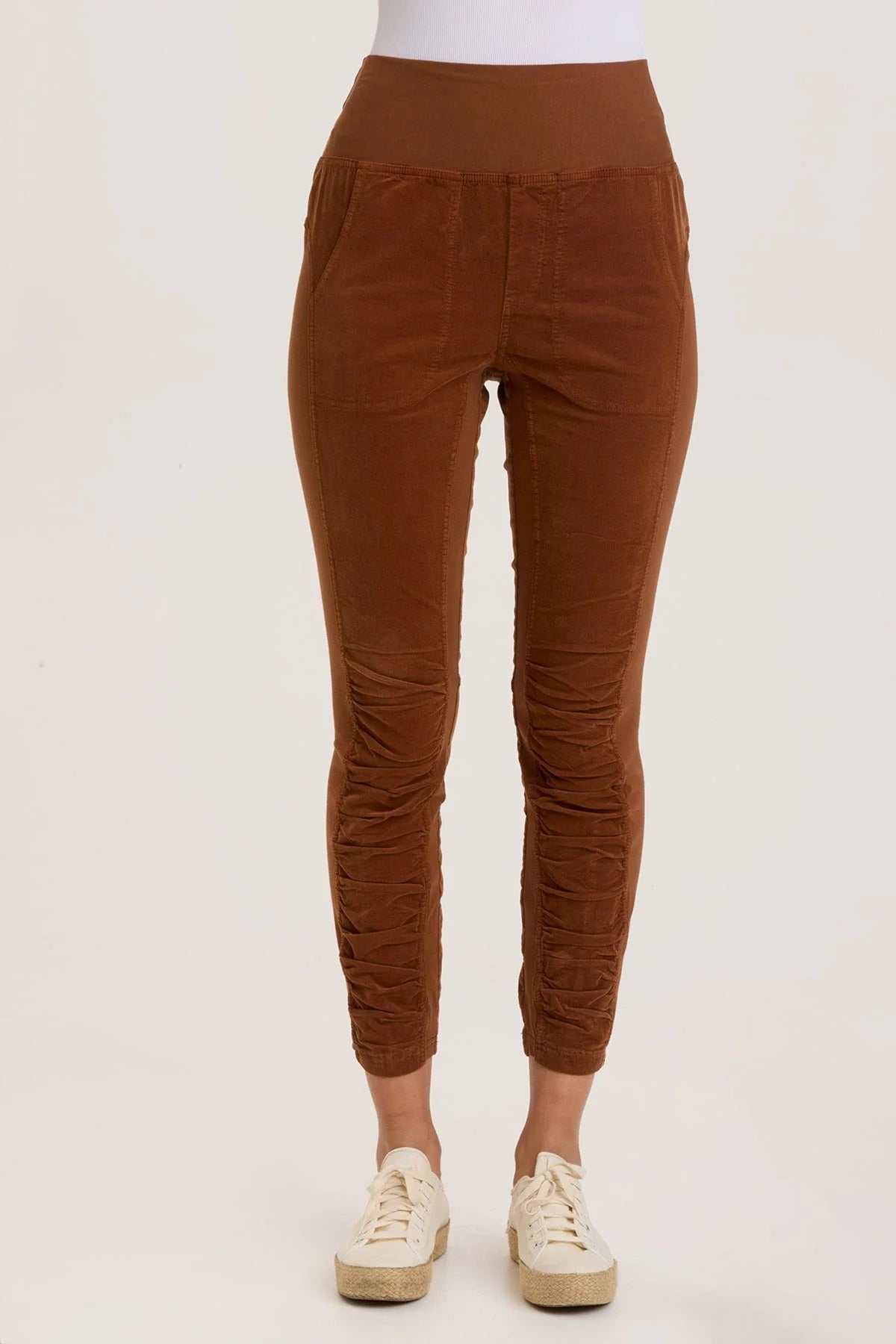 Stylish Cord Penny Legging in Russet Pigment - Perfect for Casual Wear, Workouts & Everyday Comfort