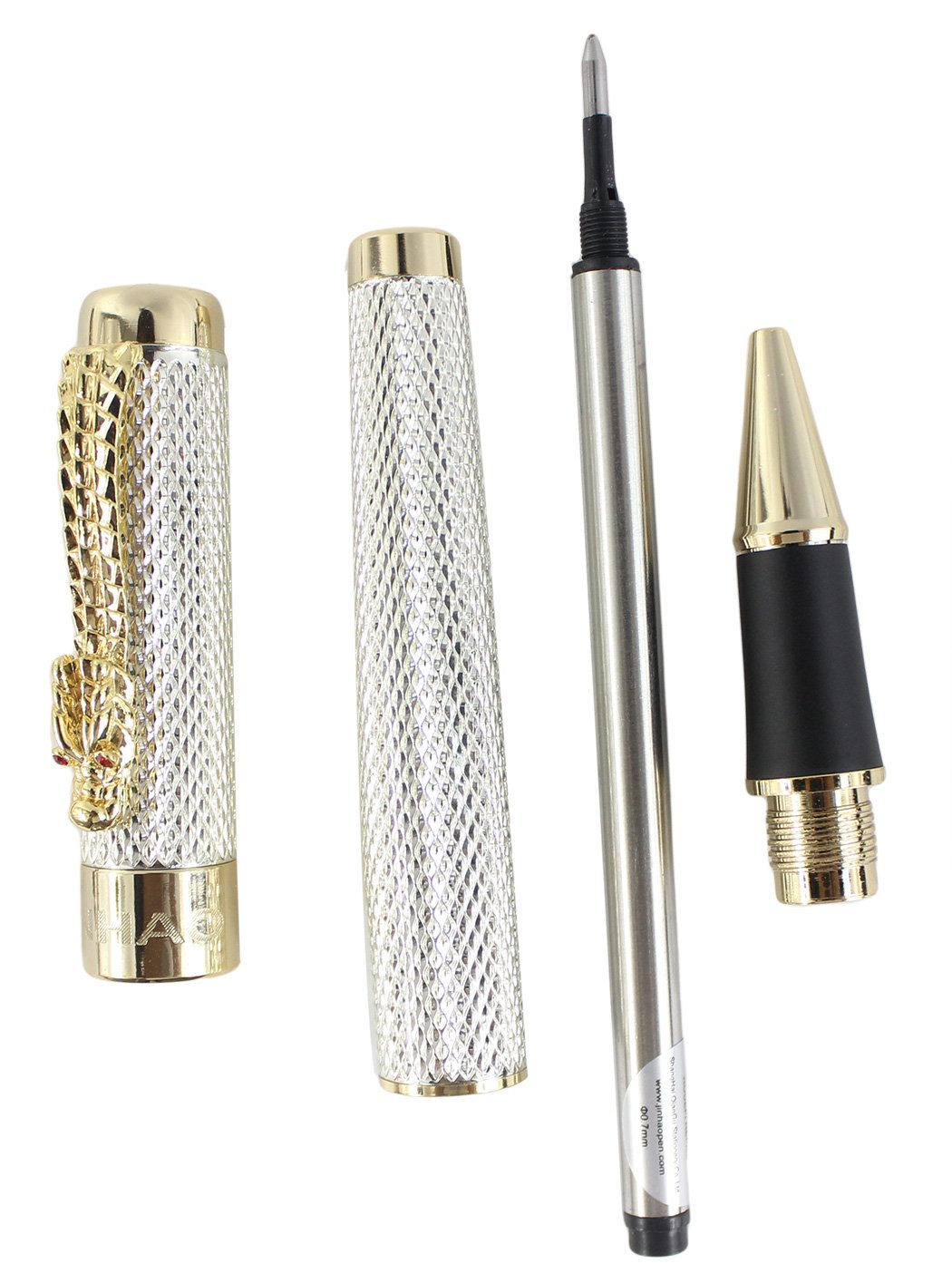 Premium Silver Eastern Dragon Clip Embossing Rollerball Pen with Gift Box - Elegant Writing Instrument for Business, Gifting & Calligraphy | Office, Wedding & Special Occasion Use
