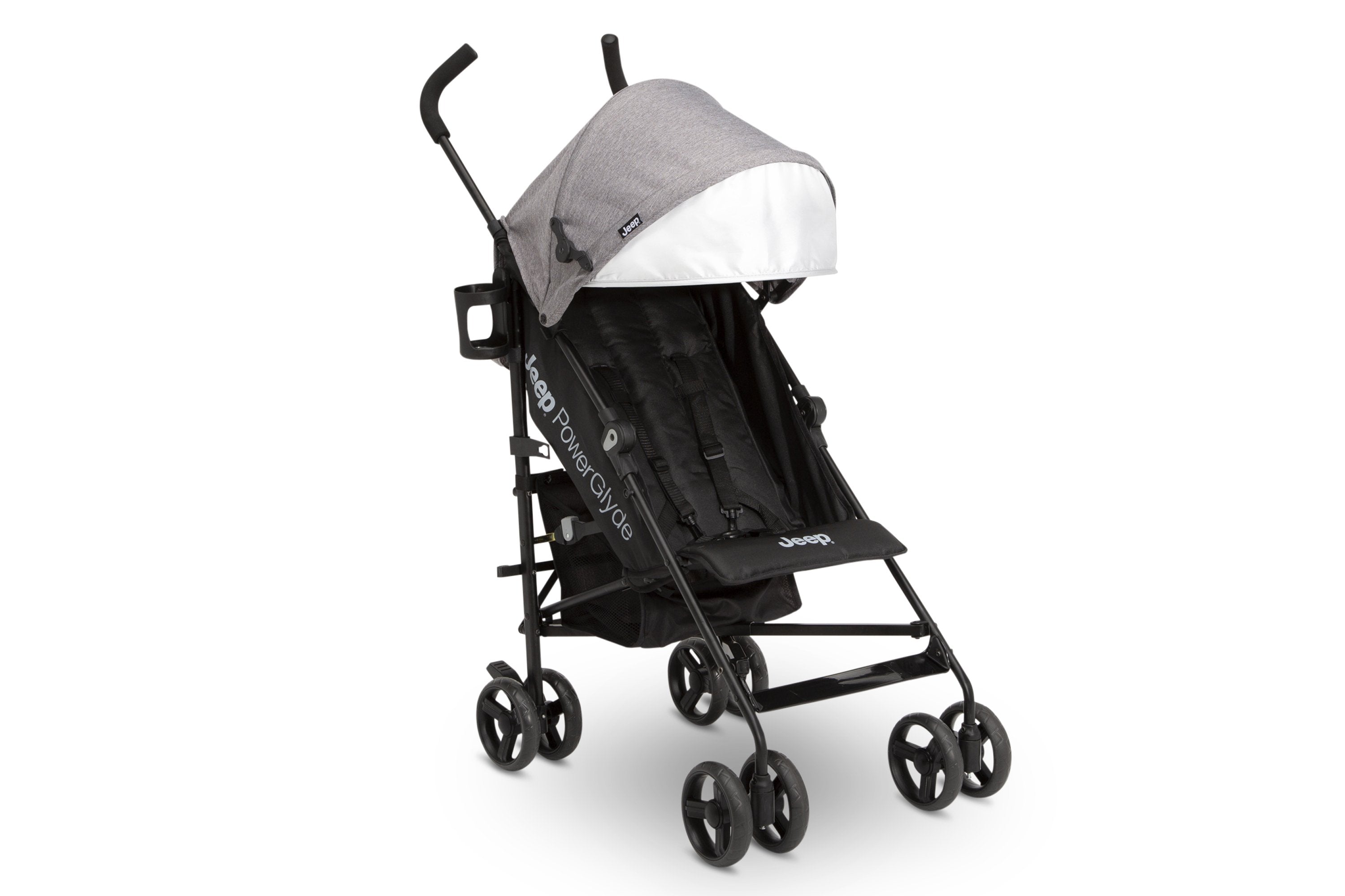 Jeep PowerGlyde Stroller - Lightweight Compact Travel Stroller with One-Hand Fold, Adjustable Canopy & Storage Basket - Perfect for Travel, Shopping & Everyday Use