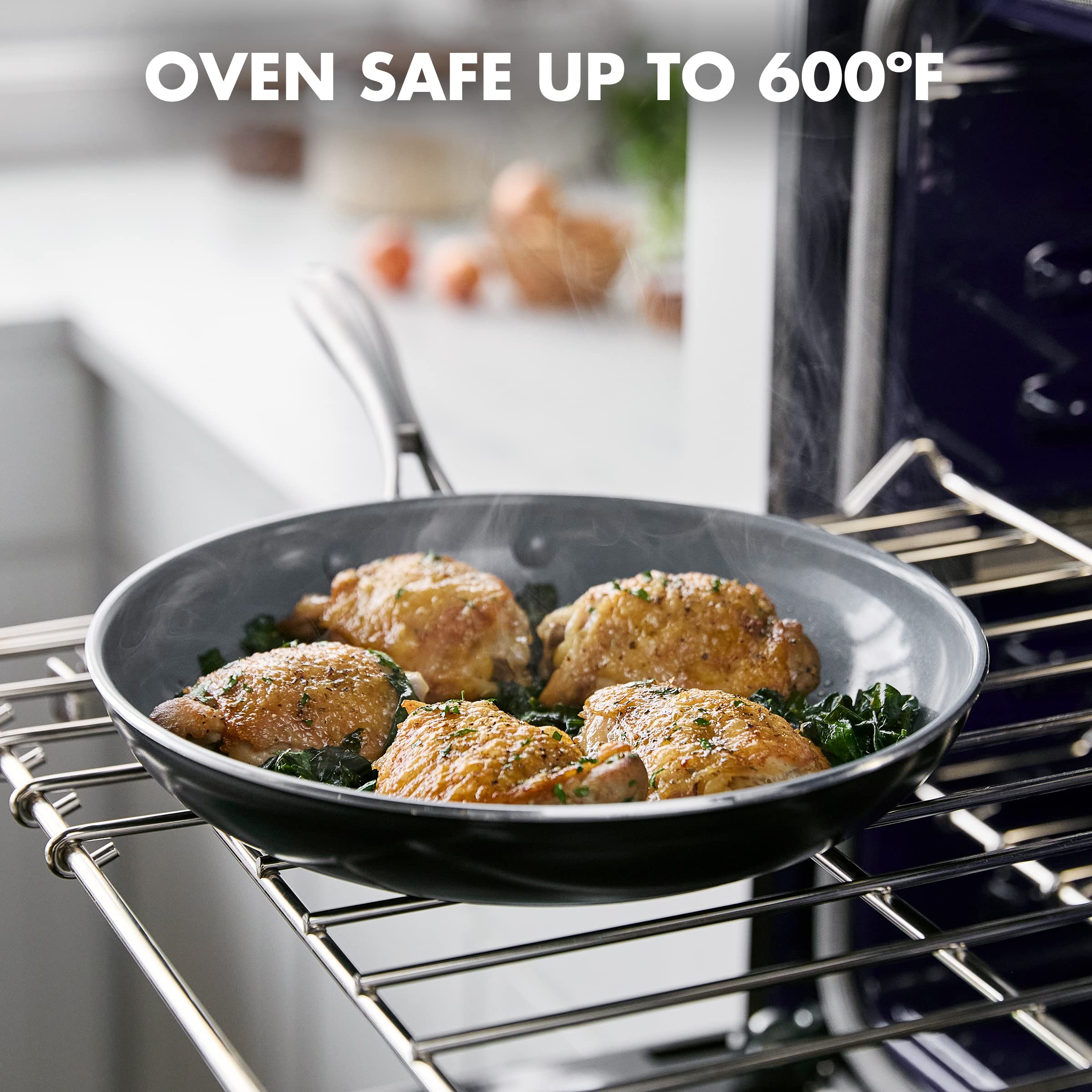 GreenPan Swift Healthy Ceramic Nonstick 8-Inch Frying Pan Skillet - PFAS-Free, Dishwasher & Oven Safe - Stainless Steel Handle - Perfect for Sauteing, Frying & Baking - Ideal for Healthy Cooking & Easy Cleanup