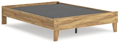 Bermacy Full Platform Bed Frame - Queen Size, Modern Minimalist Wooden Bed with Sturdy Slat Support for Bedroom, Guest Room, or Studio Apartment