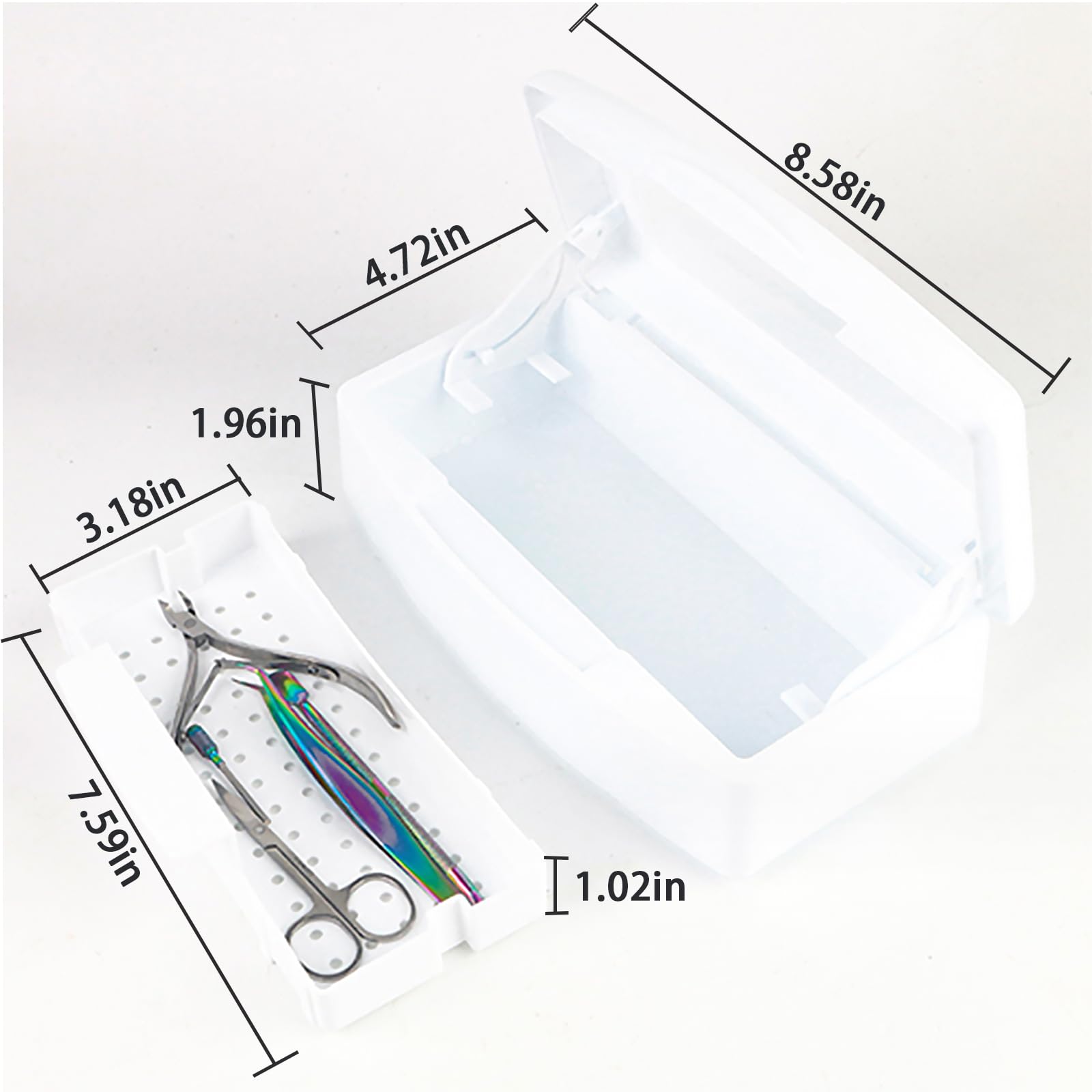 Professional Nail Tool Sterilizer Box - UV Sanitizer for Nail Art Tools, Sterilization Tray for Tweezers & Manicure Equipment | Salon & Home Use Nail Tech Organizer | Perfect for Nail Salons, Home Manicures & Beauty Professionals