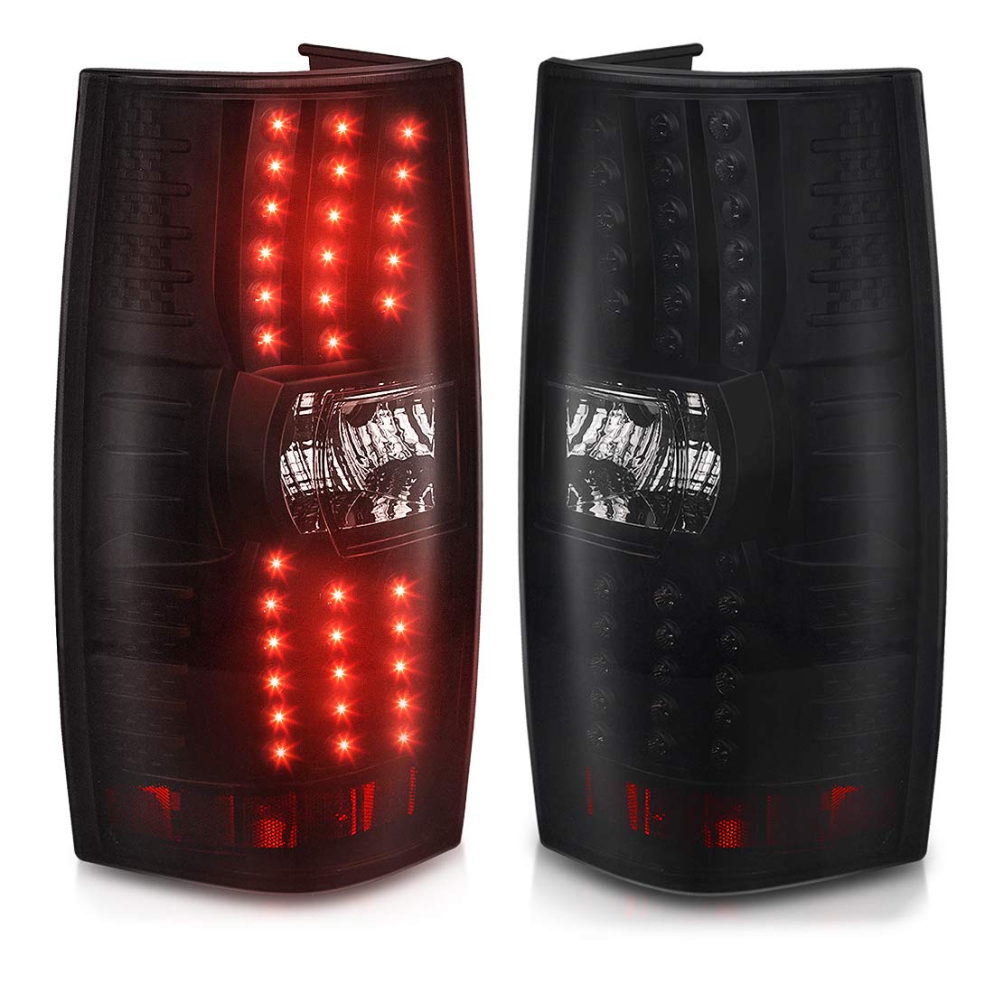 AUTOSAVER88 LED Taillights for 2007-2014 Chevy Suburban & Tahoe - Black Smoke Replacement Tail Lamps Assembly (Not Compatible with Barn Door Models) | Enhanced Visibility & Style for Night Driving & Off-Road Adventures