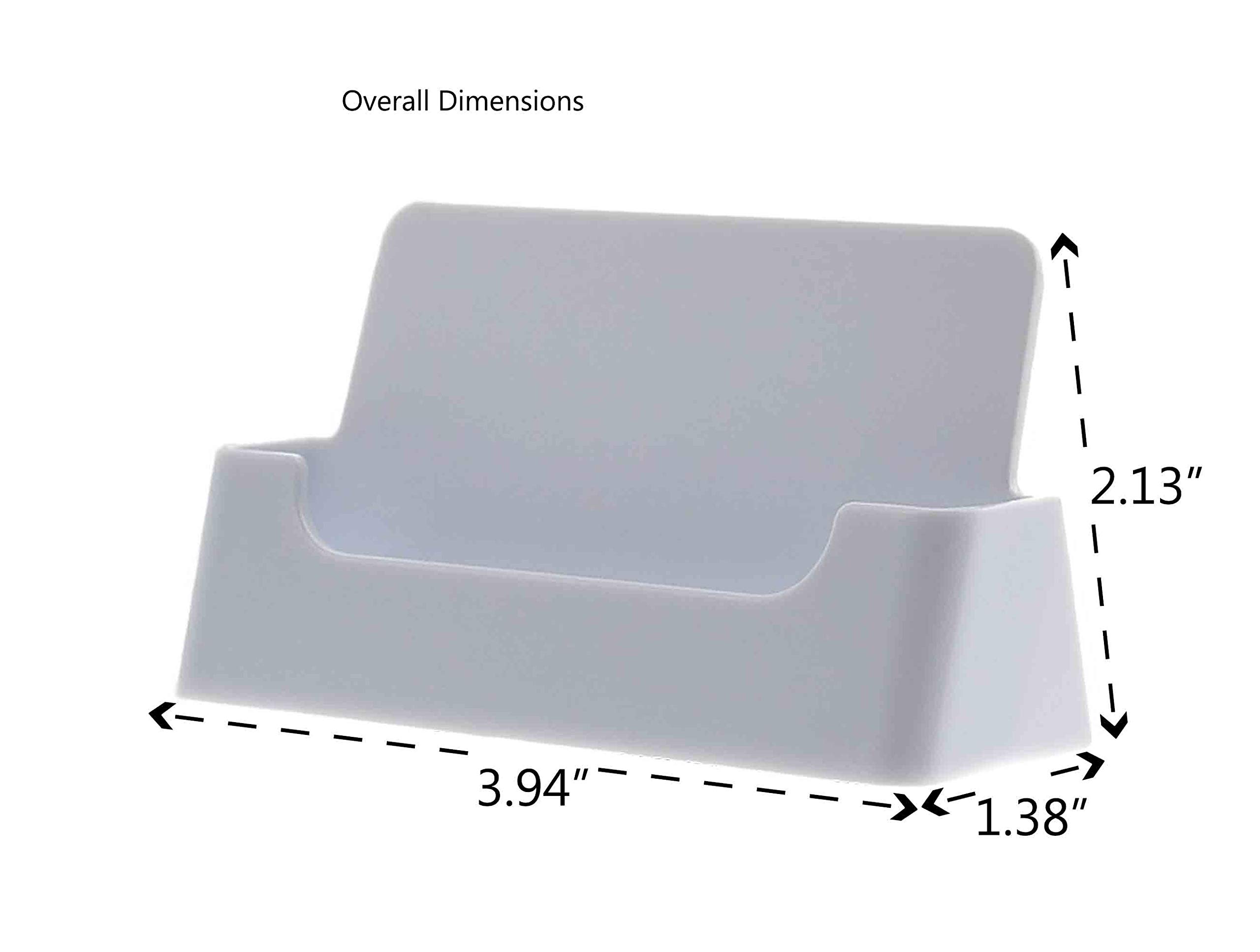 FixtureDisplays Acrylic Business Card Holder - Single Pocket White Desk Organizer for Office, Retail & Trade Shows | Compact Countertop Display for Professionals & Small Businesses