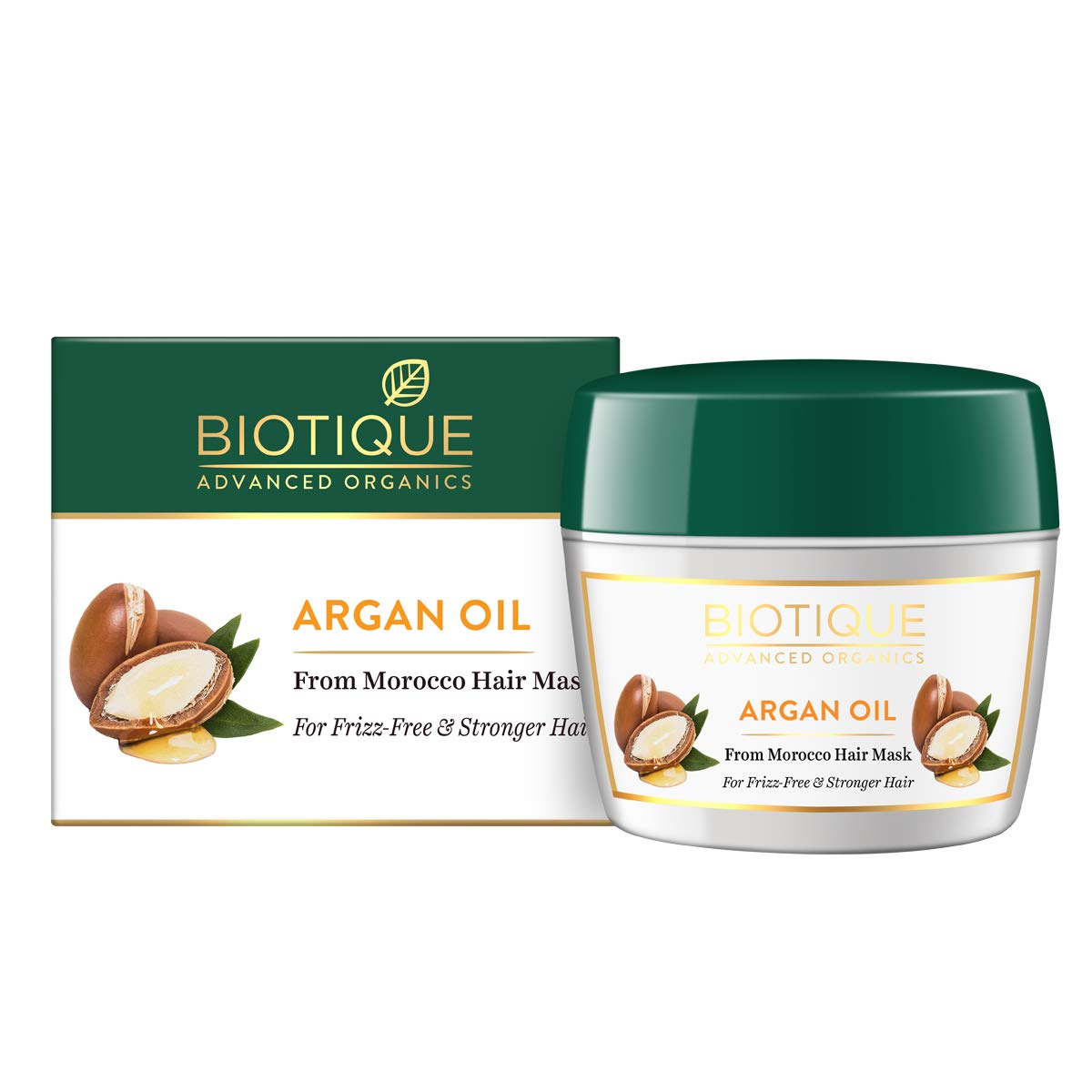 Biotique Argan Oil Hair Mask from Morocco - Deep Conditioning Treatment for Frizz-Free, Stronger & Healthier Hair - 175g (6.17oz) - Ideal for Dry, Damaged & Color-Treated Hair - At-Home Spa Treatment & Salon-Quality Results