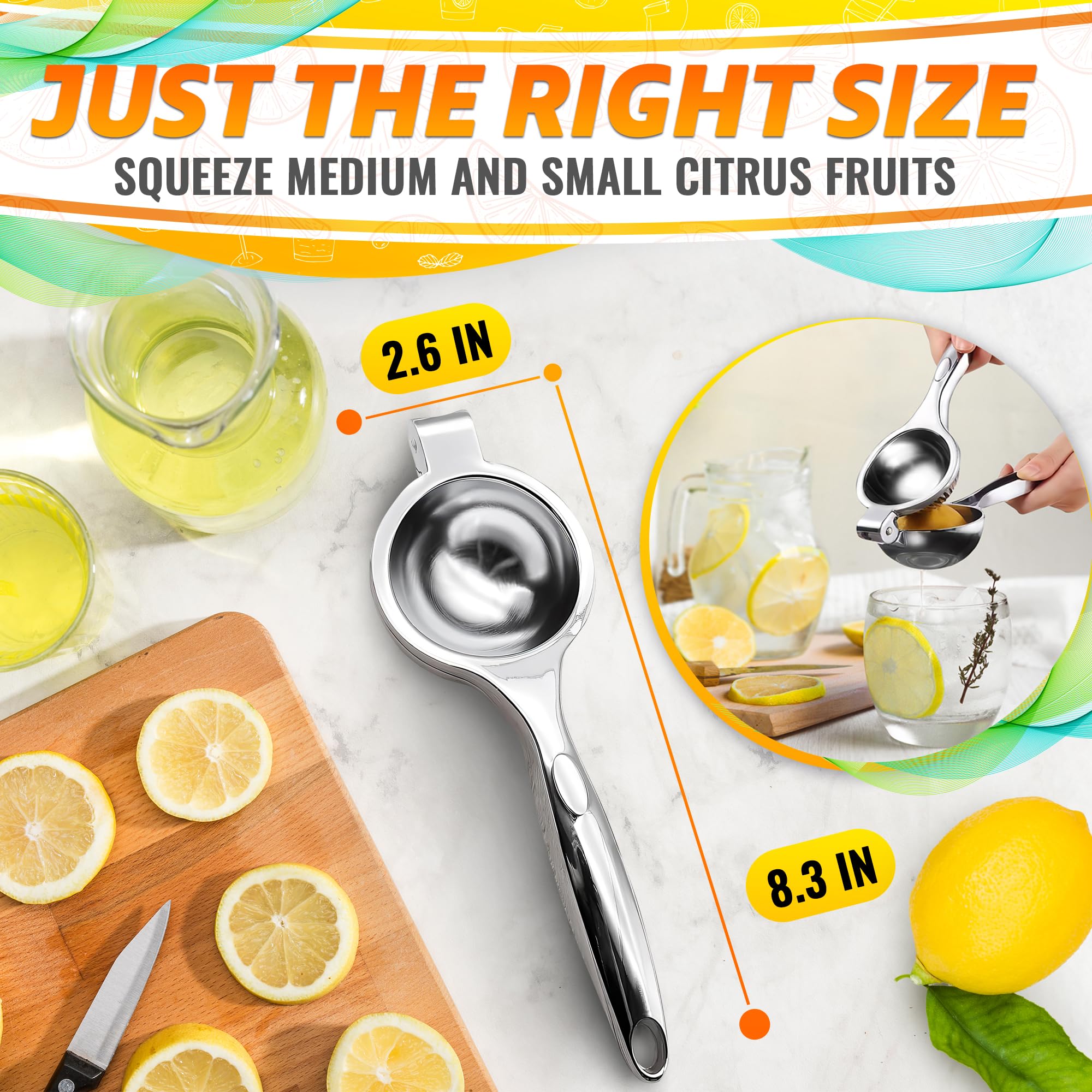 Premium Stainless Steel Lemon & Lime Squeezer - 8.3