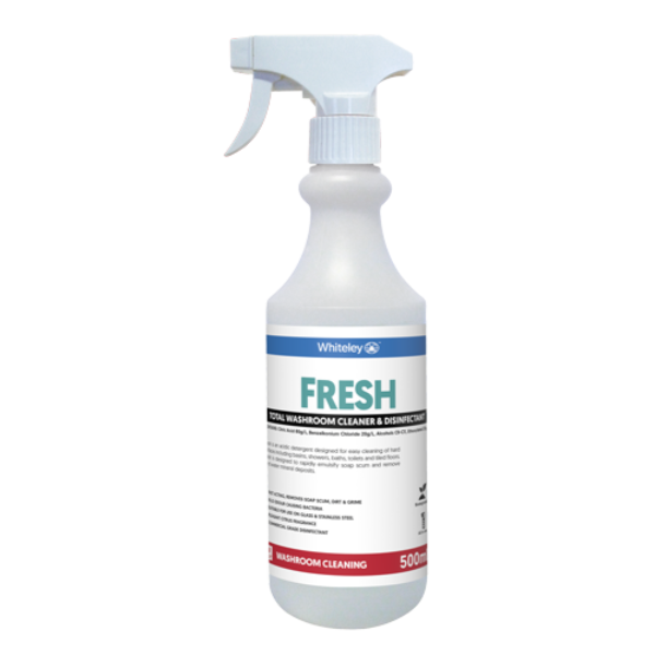 Whiteley Fresh Total Washroom Cleaner & Disinfectant Spray - Kills 99.9% Germs, Eliminates Odors - Ideal for Bathroom, Toilet, Sink & Shower Cleaning