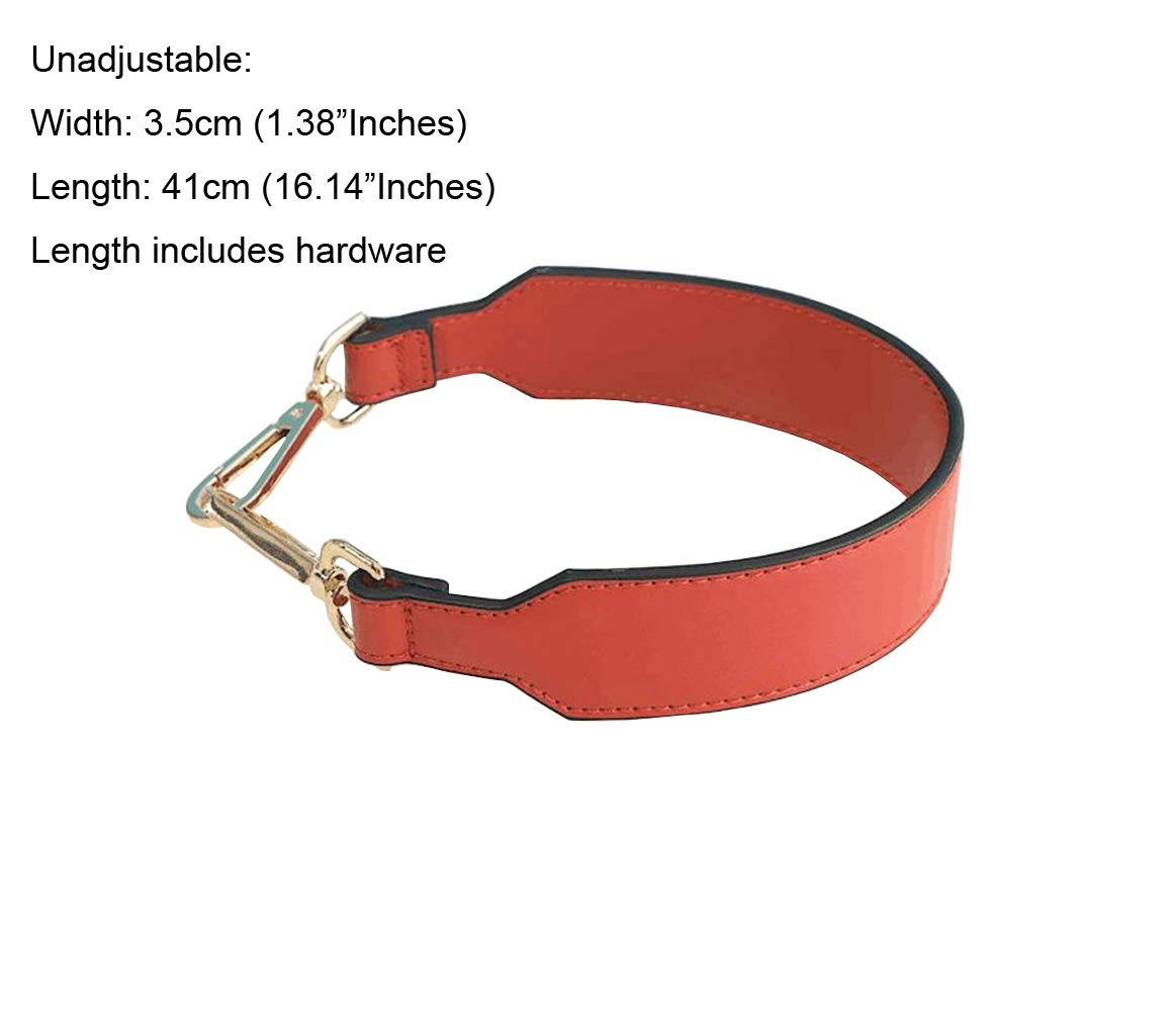 Short Unadjustable PU Leather Replacement Handbag Strap - Shoulder Strap for Purse Bags (Orange Red) | Perfect for Everyday Use, Office & Shopping