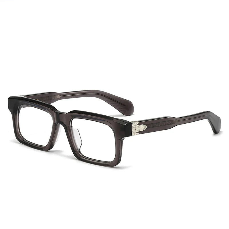 Stylish Black Unisex Square Acetate Eyeglasses with Thick Full Rim - Perfect for Work, Reading & Fashion (Model 94302)