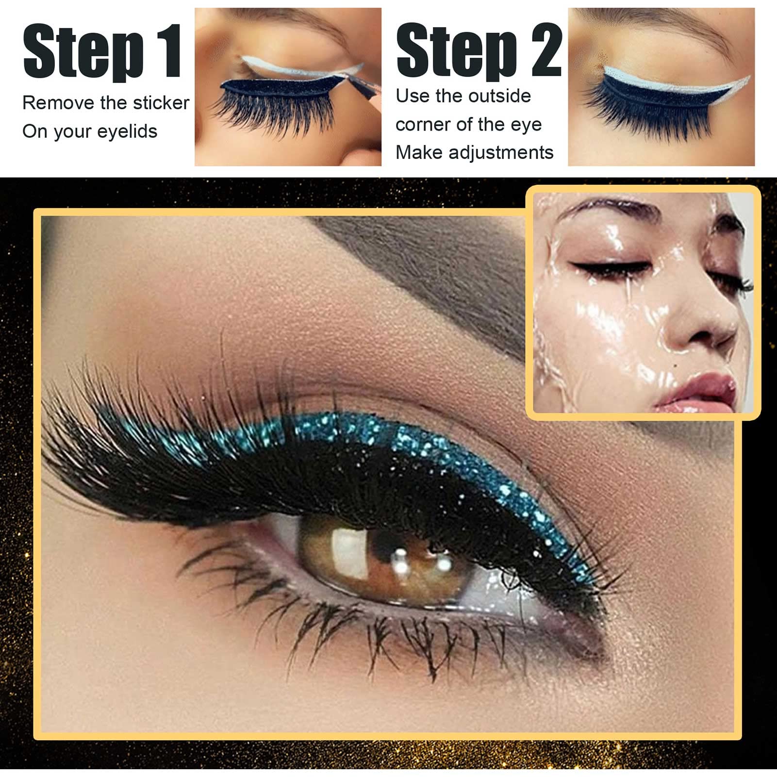 4 Pairs Universal Eyeliner & Eyelash Patches - Waterproof, Reusable Eye Makeup Stickers for Perfect Winged Liner & Lash Application - Ideal for Daily Makeup, Parties, and Professional Salon Use
