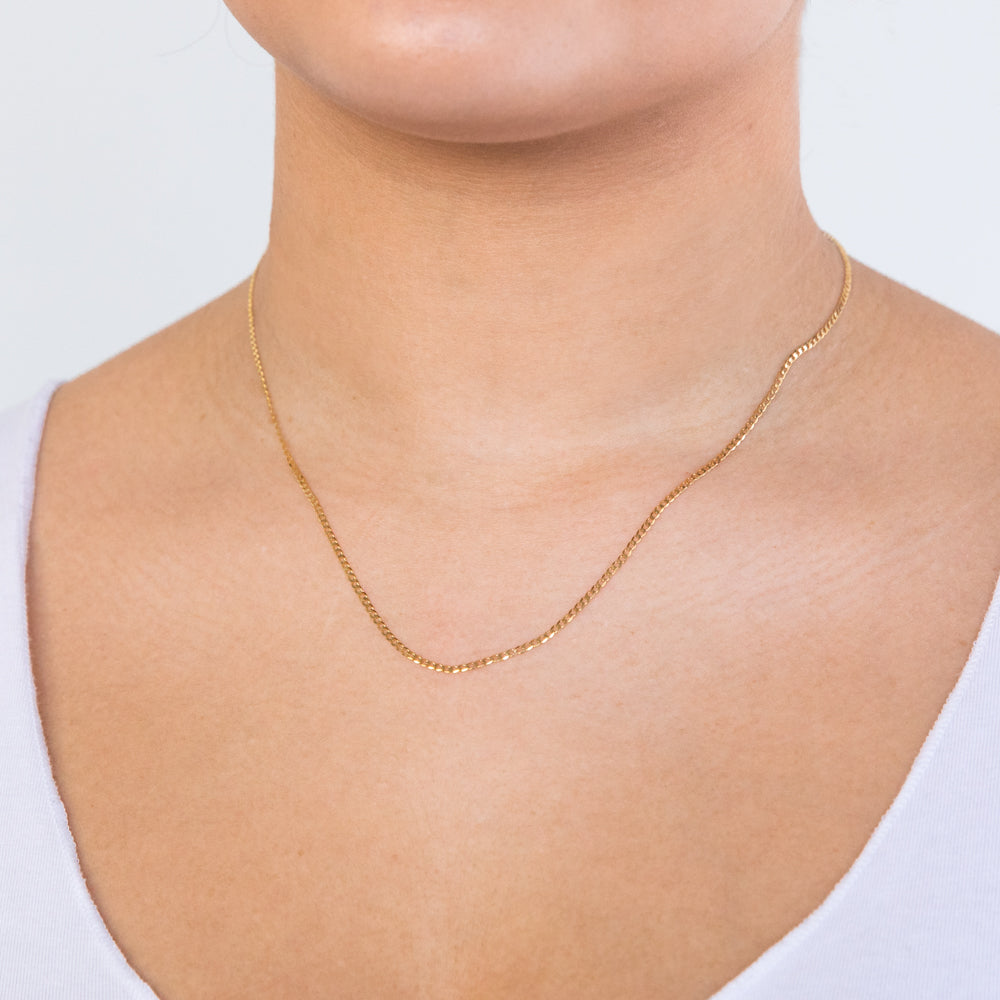 9ct Yellow Gold 45cm Curb Chain Necklace for Women - Durable & Stylish Jewelry for Everyday Wear, Gifts & Special Occasions