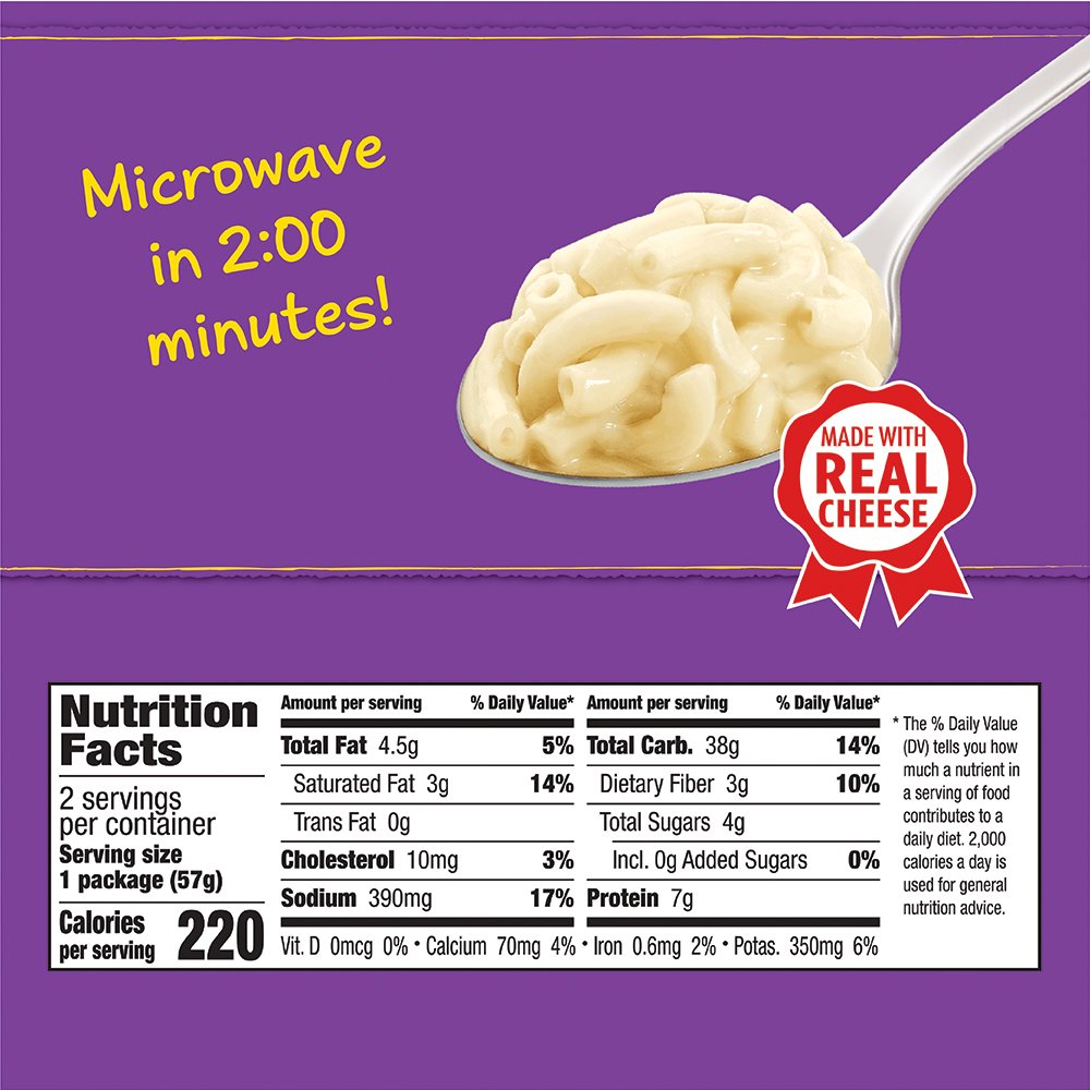 Annie's Organic White Cheddar Macaroni & Cheese - Microwaveable Mac and Cheese (2 Pack, 4.02 oz) | Quick Lunch, Kids Meal, College Dorm Snack, Camping Food