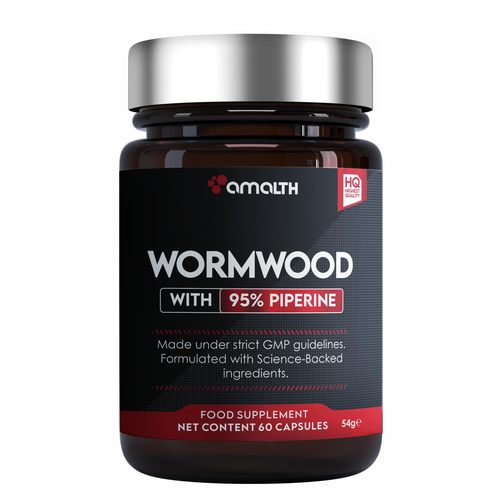205mg Wormwood Extract Powder - 60 Vegan Capsules, Non-GMO, Gluten-Free | Immune Support & Digestive Health Supplement by Amalth | Perfect for Herbal Wellness Routines & Natural Detox