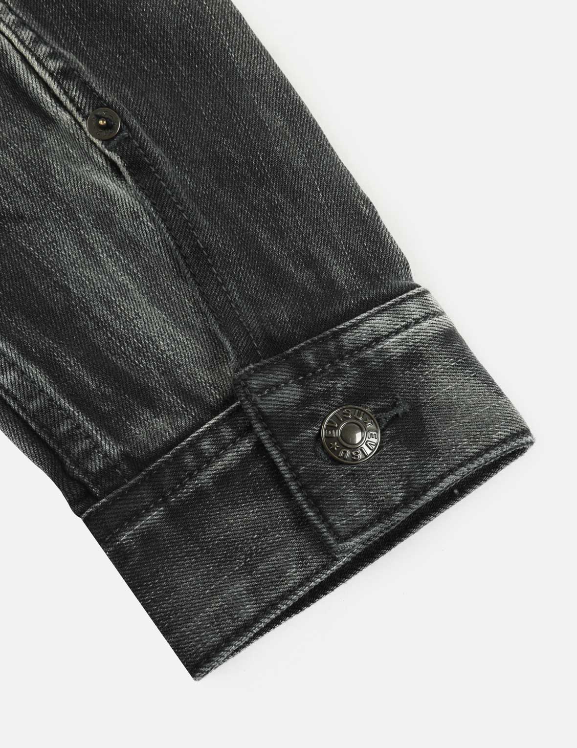 Vintage Washed Denim Jacket with Multiple Badges & Brushstroke Print - Relaxed Fit for Men & Women - Perfect for Casual Outfits, Streetwear & Fall Layering