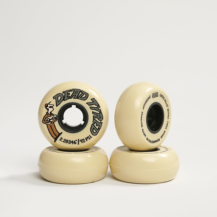 Dead Tyred 58mm/92a Skateboard Wheels (4 Pack) - High Performance Wheels for Smooth Rides on Streets & Parks