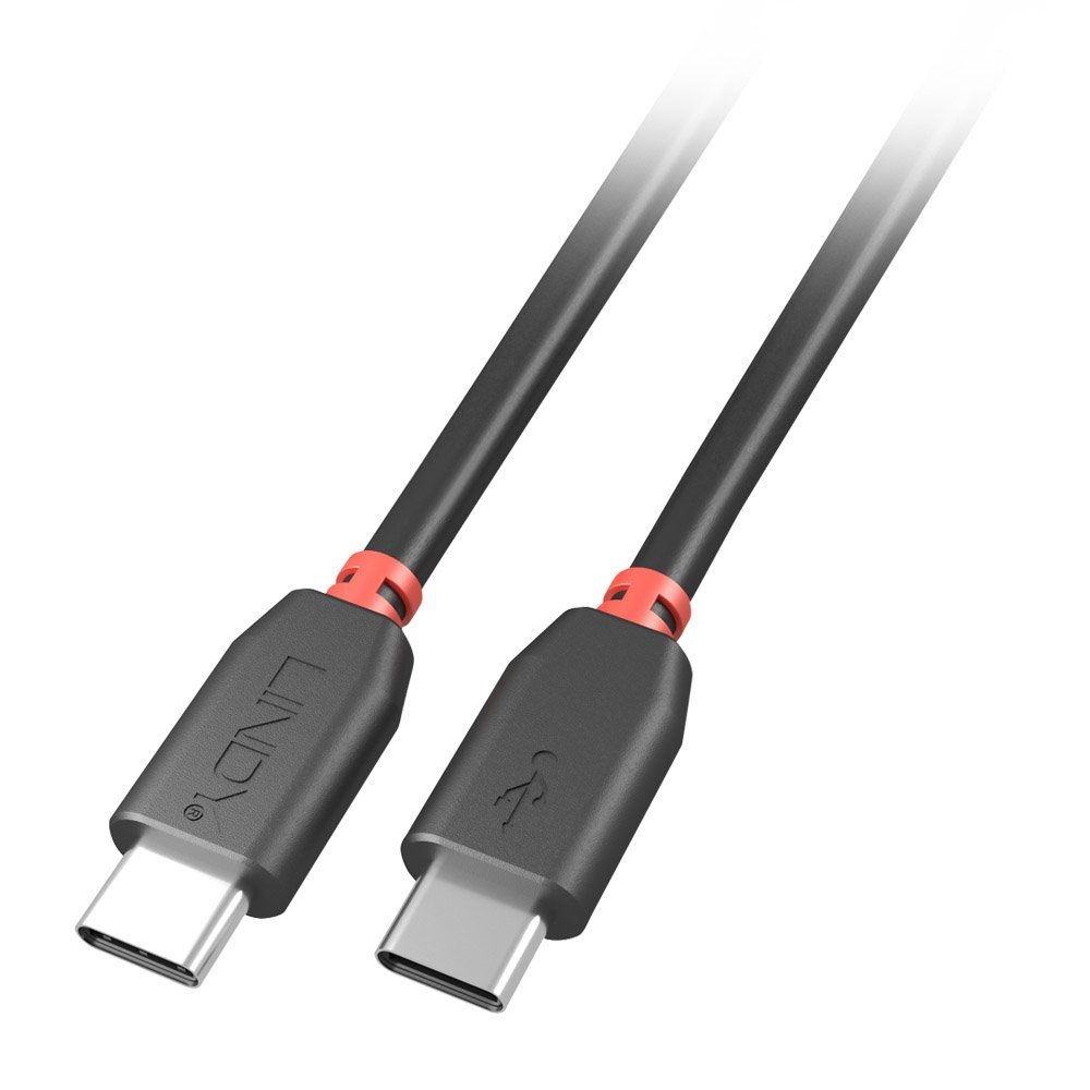 LINDY 2m USB 2.0 Type C Male to Type C Male Cable - High Speed Charging & Data Sync for Smartphones, Tablets & Laptops - Black - Perfect for Home, Office & Travel Use