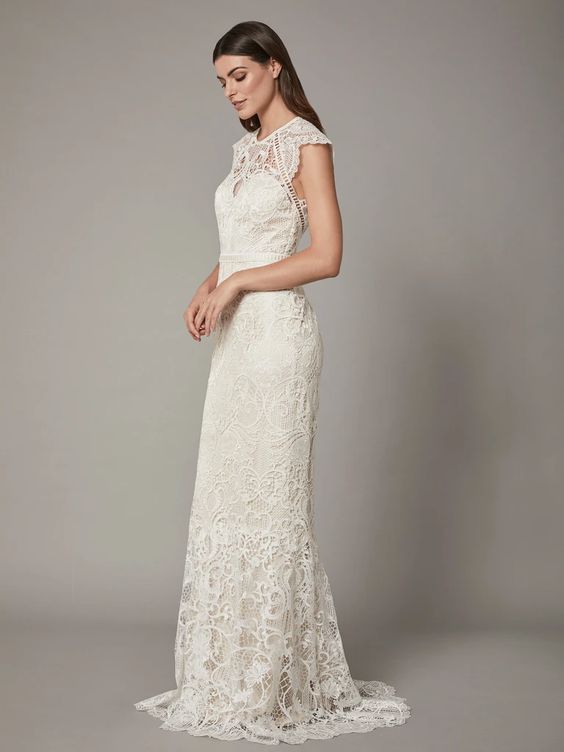 Catherine Deane Merry Gown - Elegant Floral Lace Wedding Dress for Bride, Perfect for Beach Weddings & Romantic Ceremonies