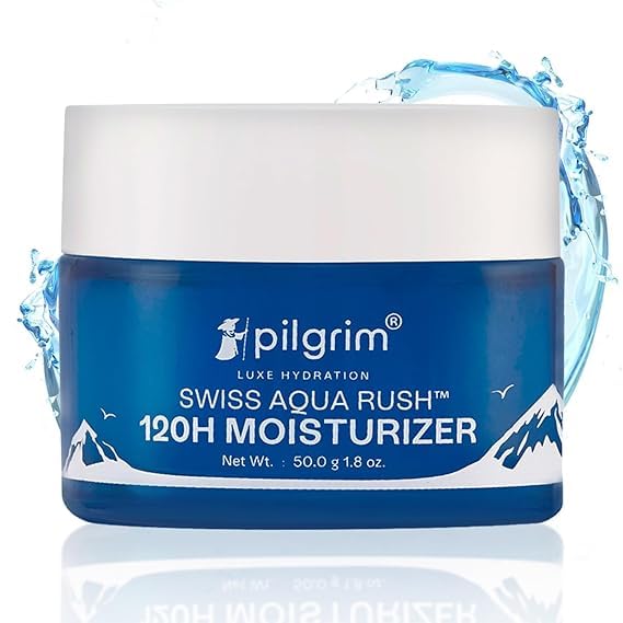Hydrating Face Moisturizer with Swiss Aqua Rush™ & PatcH20® - 120 Hour Moisture Boost for Plump, Glowing Skin - Strengthens Skin Barrier - 50g | Perfect for Dry Skin, Daily Skincare Routine & Post-Workout Hydration