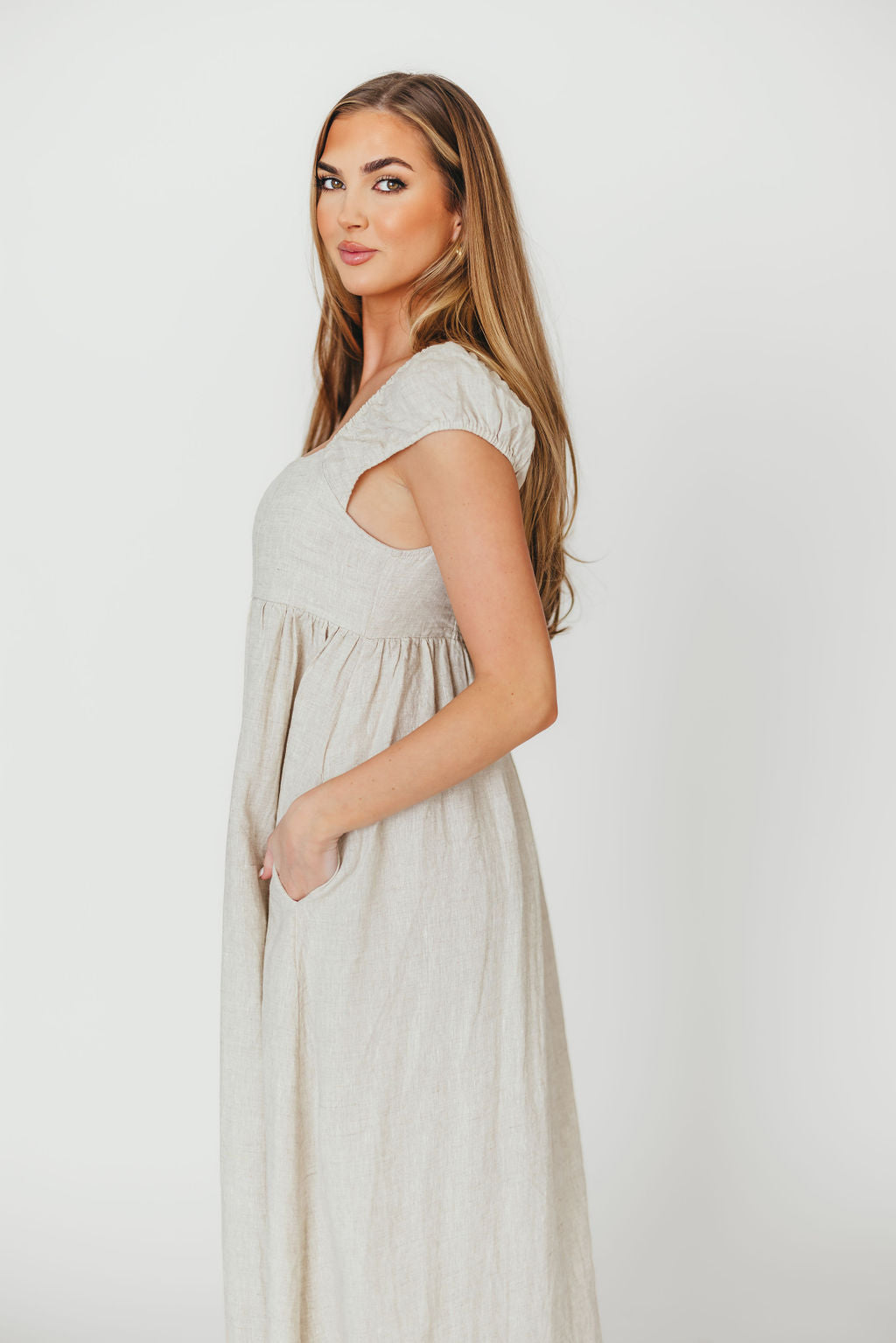 Novella 100% Linen Maxi Dress - Bump Friendly Maternity Dress for Women | Perfect for Summer, Beach Vacations & Casual Outings