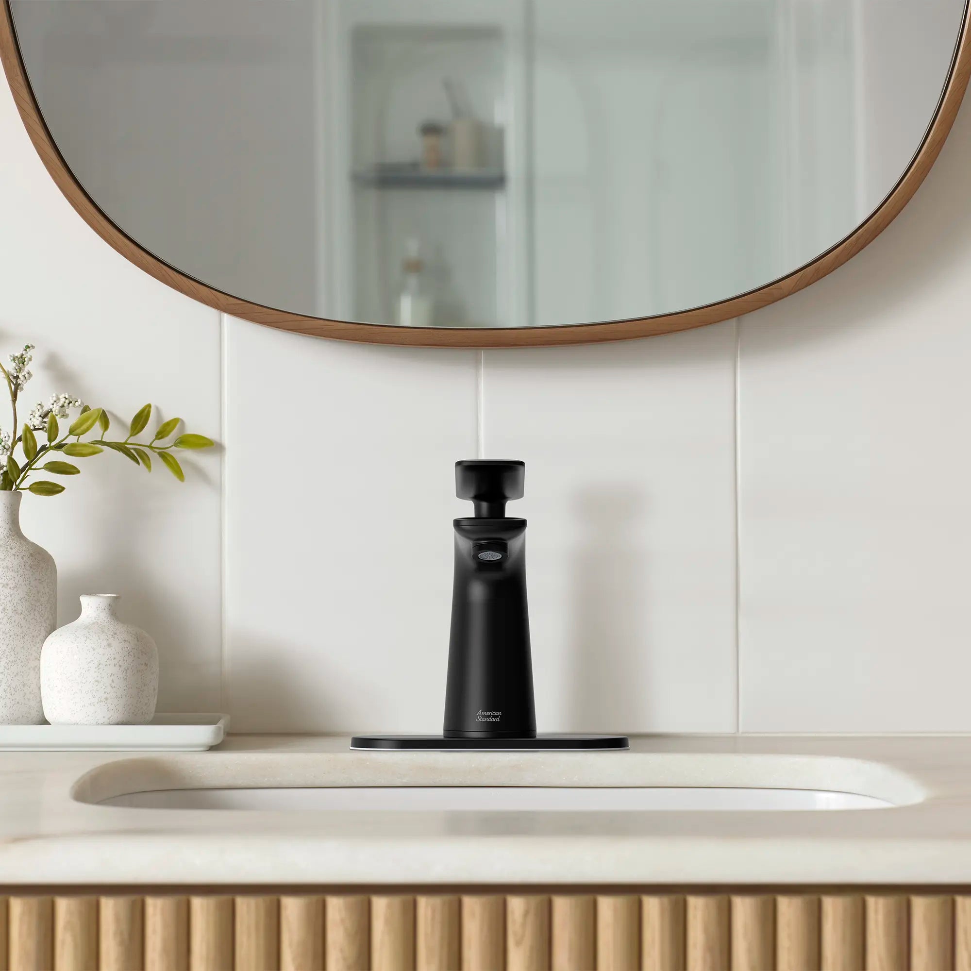 Aspirations Single Handle Bathroom Faucet - 1.2 GPM Water-Saving Design with Lever Handle - Perfect for Modern Vanities & Small Bathrooms