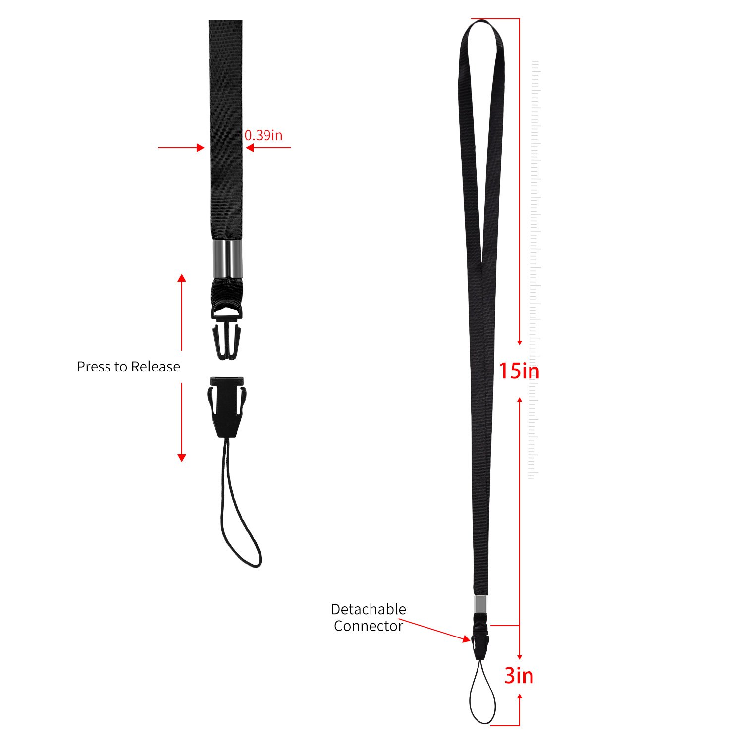 18-Inch Colorful Lanyards for USB Drives, Keys & ID Badges - 20PCS