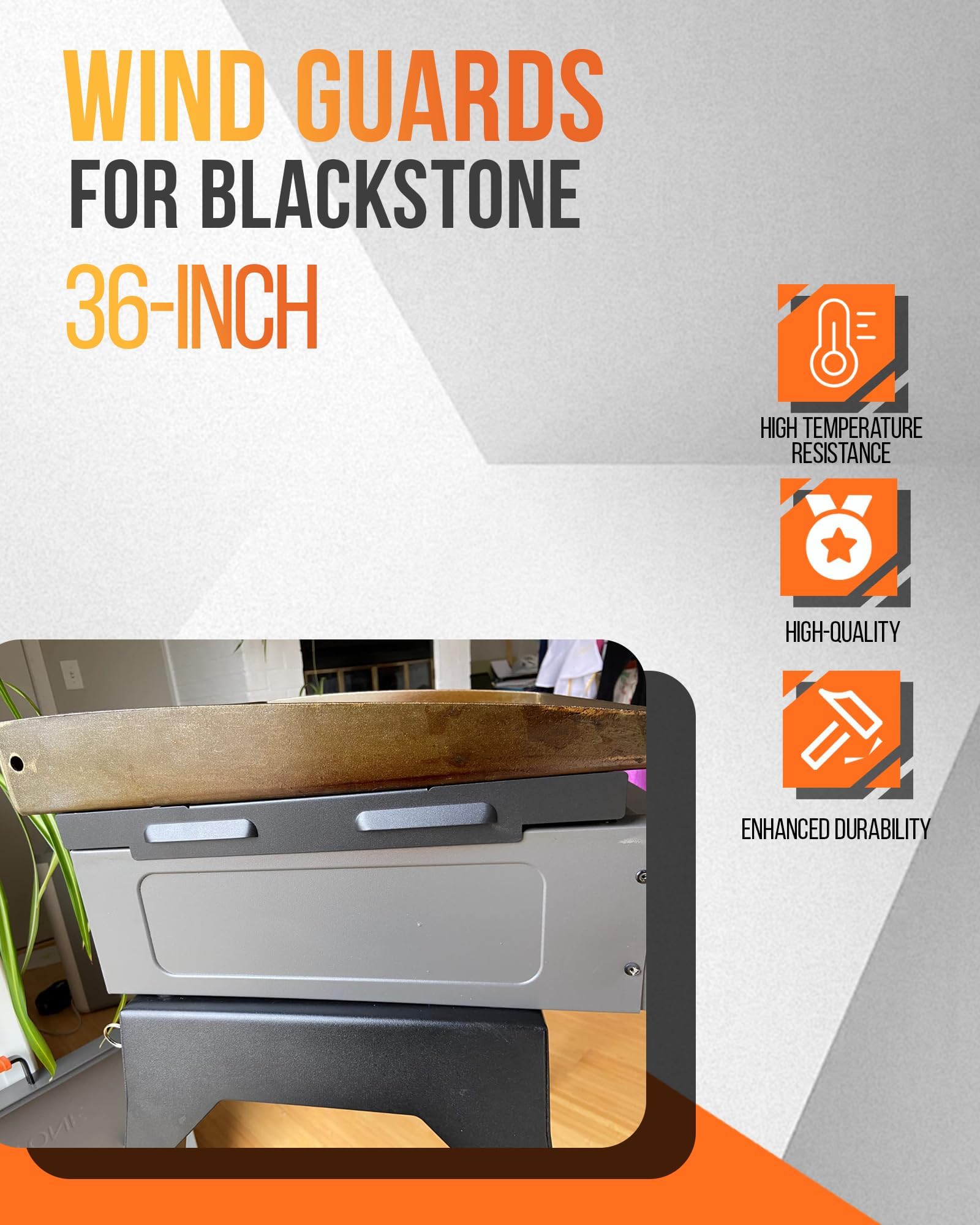 Blackstone 36-inch Griddle Wind Guards - Magnetic Stainless Steel Wind Screens (Model 5020) for Flame Protection & Heat Retention | Compatible with Hood Grill Accessories | Perfect for Outdoor Cooking, Camping & Backyard BBQs