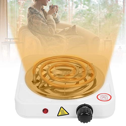 1000W Portable Electric Single Burner Stove - Stainless Steel, US Plug 110V - Indoor/Outdoor Cooking for Camping, Picnics & Small Kitchens