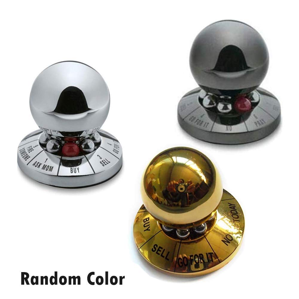 Premium Metal Decision Maker Ball - Mini Iron Spinner for Stress Relief & Office Decor (Silver) - Perfect for Office Desk, Anxiety Relief & Fun Decision Making