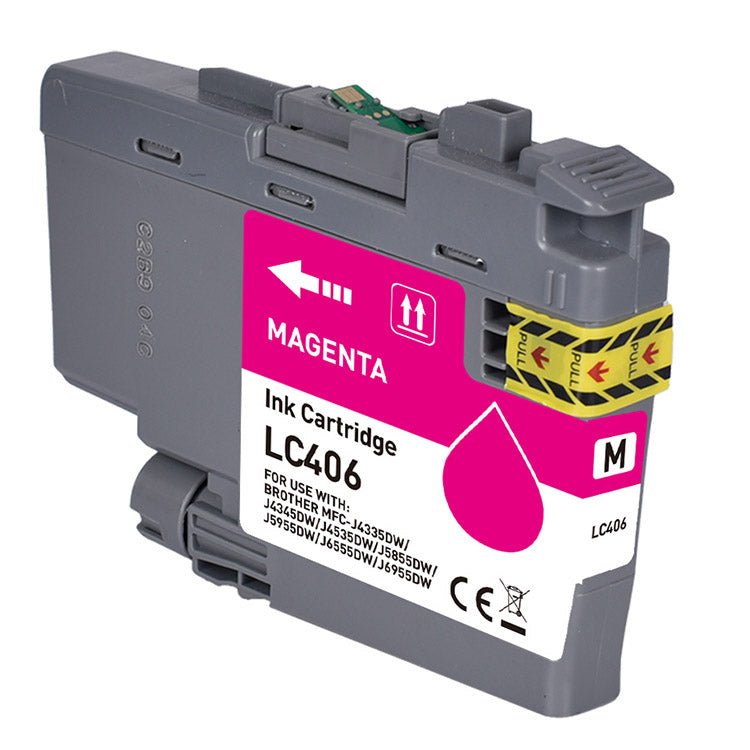 LC406 Magenta Ink Cartridges - Compatible with Brother Printers (1 Pack) | High-Quality Replacement Ink for Home & Office Printing