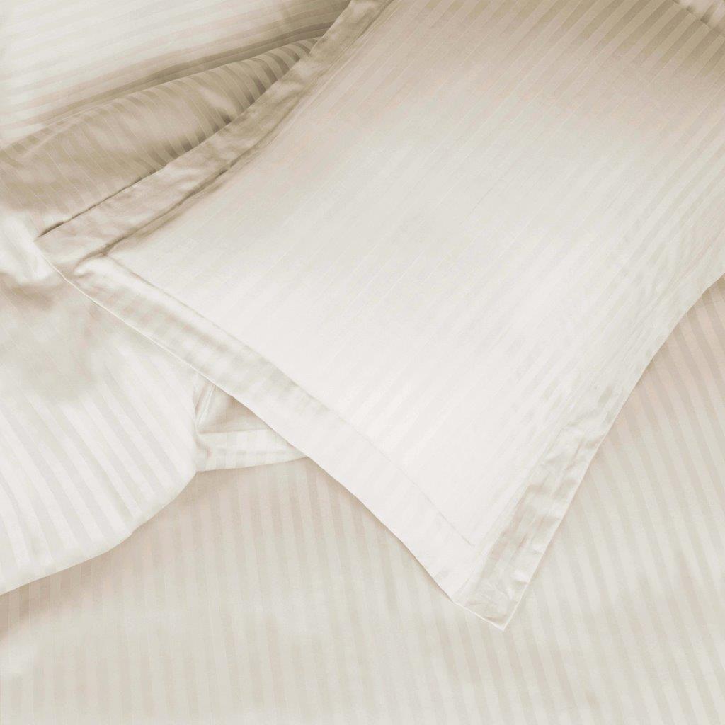 Luxury Egyptian Cotton 600 Thread Count Duvet Cover Set - Queen Size, Striped Design for Bedroom Decor | Soft & Breathable Bedding Set for Hotels, Guest Rooms & Master Bedrooms