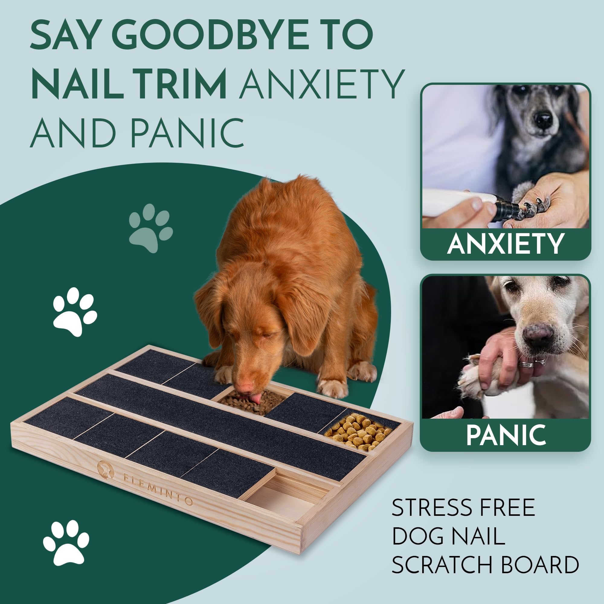 Dog Nail Scratch Board with Treat Box - 3 Sandpaper Replacements for Small & Medium Dogs | Self-Grooming Nail Grinder & Stress-Free Scratch Pad | Perfect for At-Home Pet Grooming & Anxiety Relief