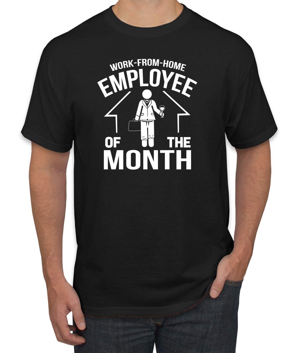 Wild Bobby Work from Home Employee of The Month Black Pride Men's Graphic T-Shirt - Funny Office Humor Cotton Tee for Casual Wear & Pride Events | Perfect for LGBTQ+ Celebrations, Office Parties & Everyday Comfort