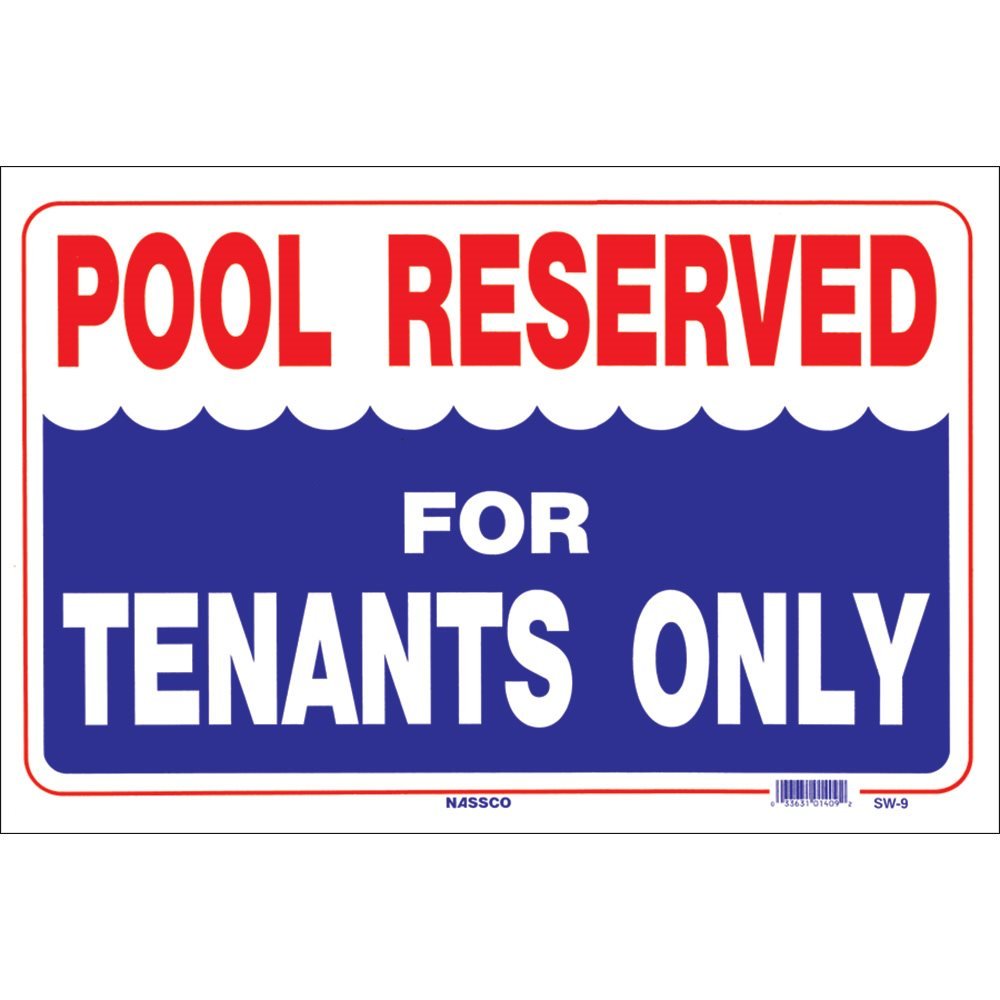Pool Reserved for Tenants Only Sign - 12x18 Inch Waterproof Aluminum Sign for Apartment Complex, Condo & Private Pools - Perfect for Outdoor Use & Community Rules Enforcement