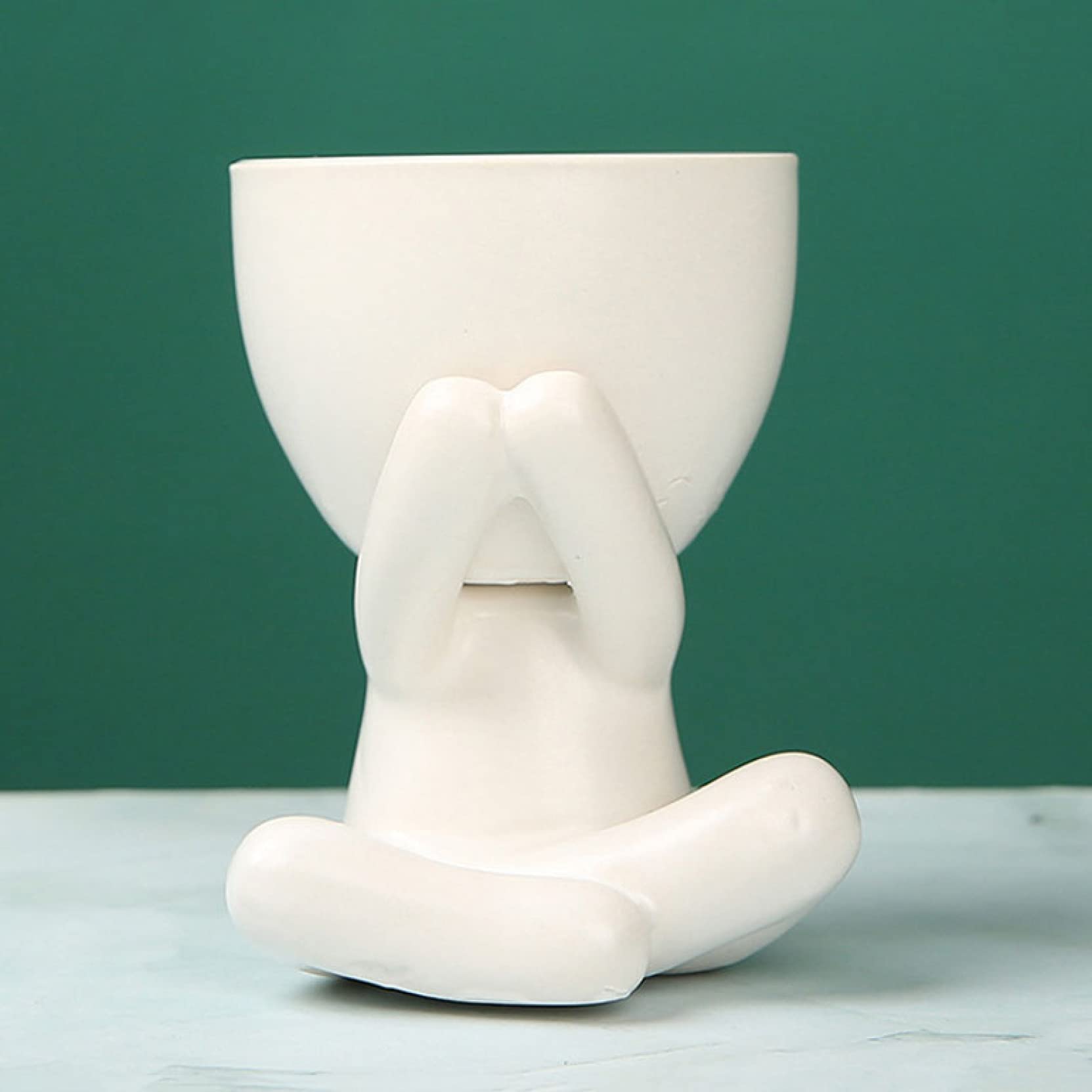 Ceramic Flower Pot for Succulents - Small Decorative Planter for Home, Garden, Balcony & Office Desk Decor - Perfect for Indoor Plants, Cacti, and Herbs