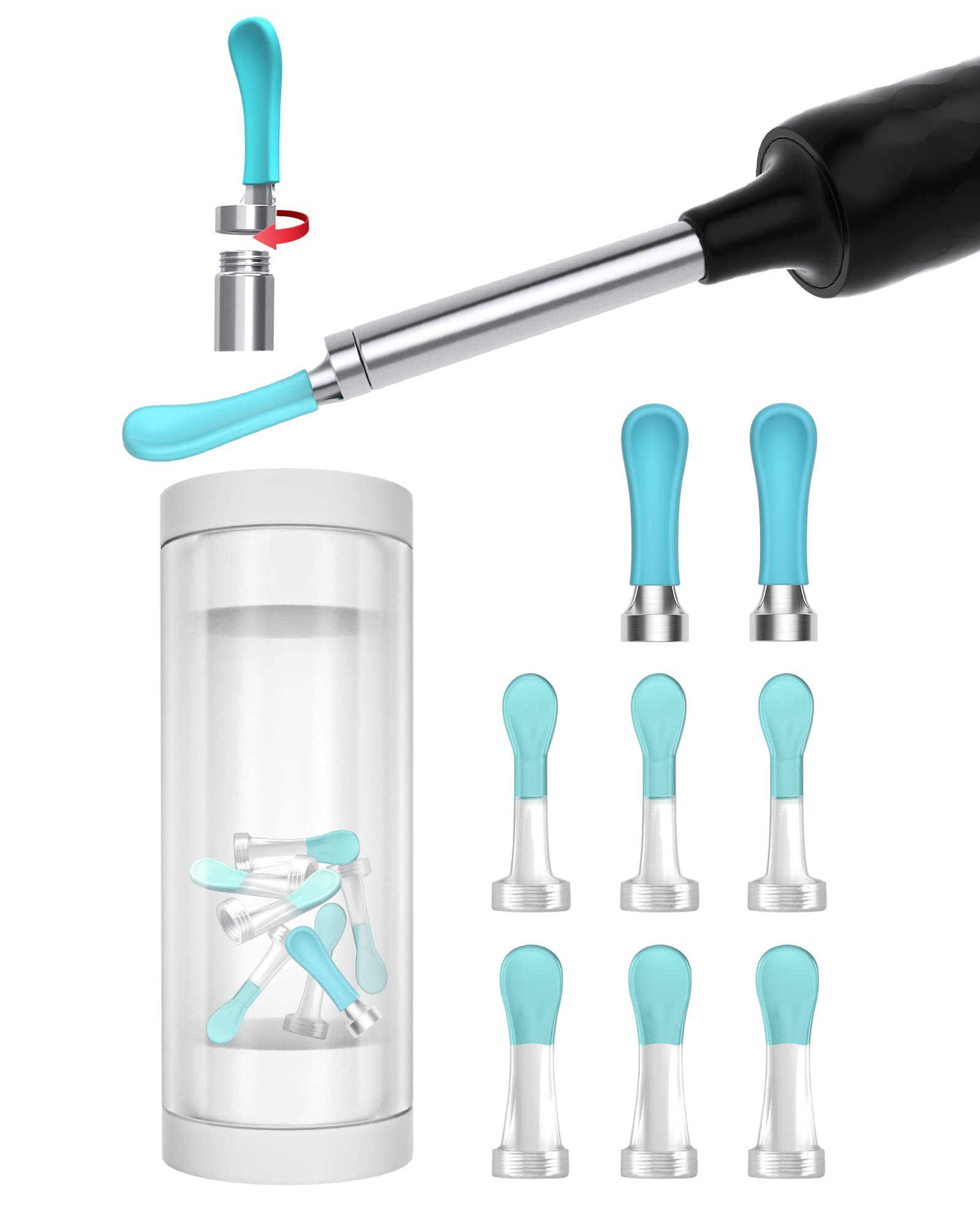 8 Pcs Original Ear Spoon Replacement Tips for Bebird, LEIPUT, DEETOK, Yaej - Waterproof Silicone Ear Wax Removal Kit - Perfect for Home, Travel & Professional Ear Cleaning Care