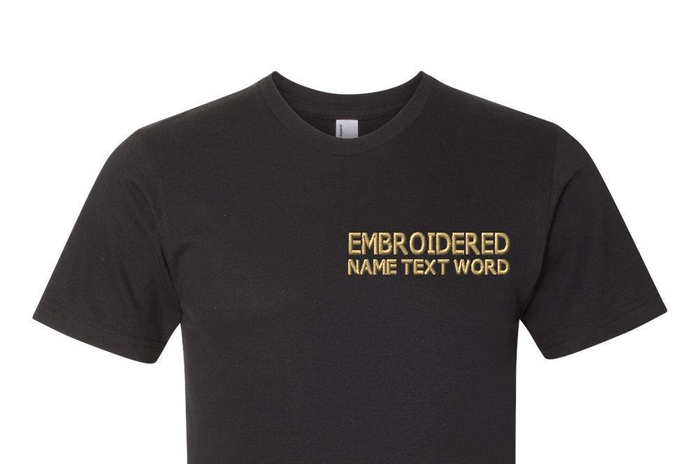 Custom Embroidered T-Shirts with Personalized Text - Unisex Cotton Tees for Casual Wear, Gifts & Events | Embroidered Chest Design