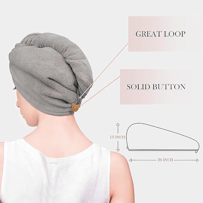 Super Absorbent Microfiber Hair Towel Wrap - 500 GSM Quick-Drying Bath Towel & Hair Dry Cap for Women & Men - Salon Quality Magic Hair Warp for Shower, Swimming, Spa & Home Use (Multicolor)