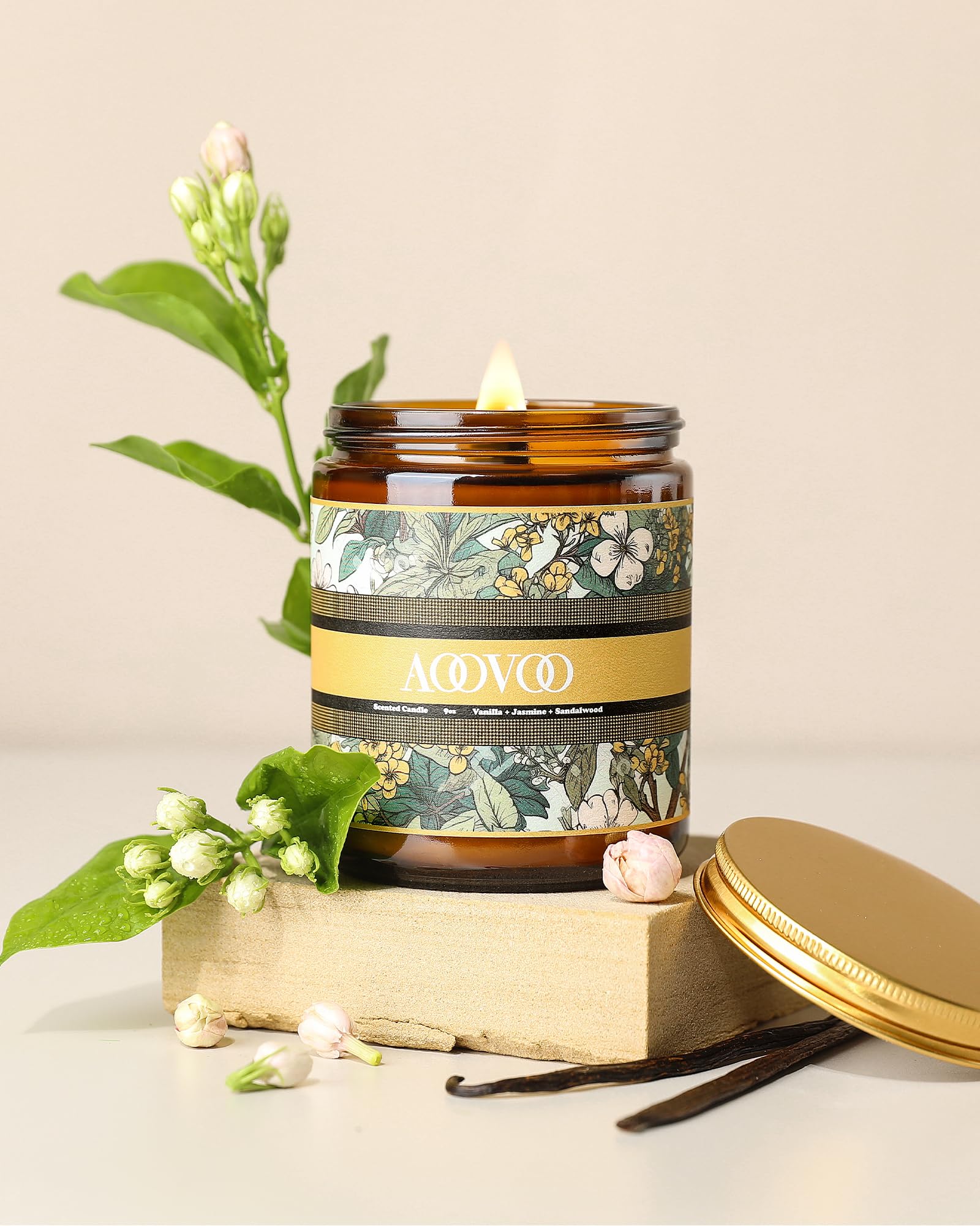 Soy Wood Wick Candles - Vanilla Bean Scent for Relaxation & Gifts