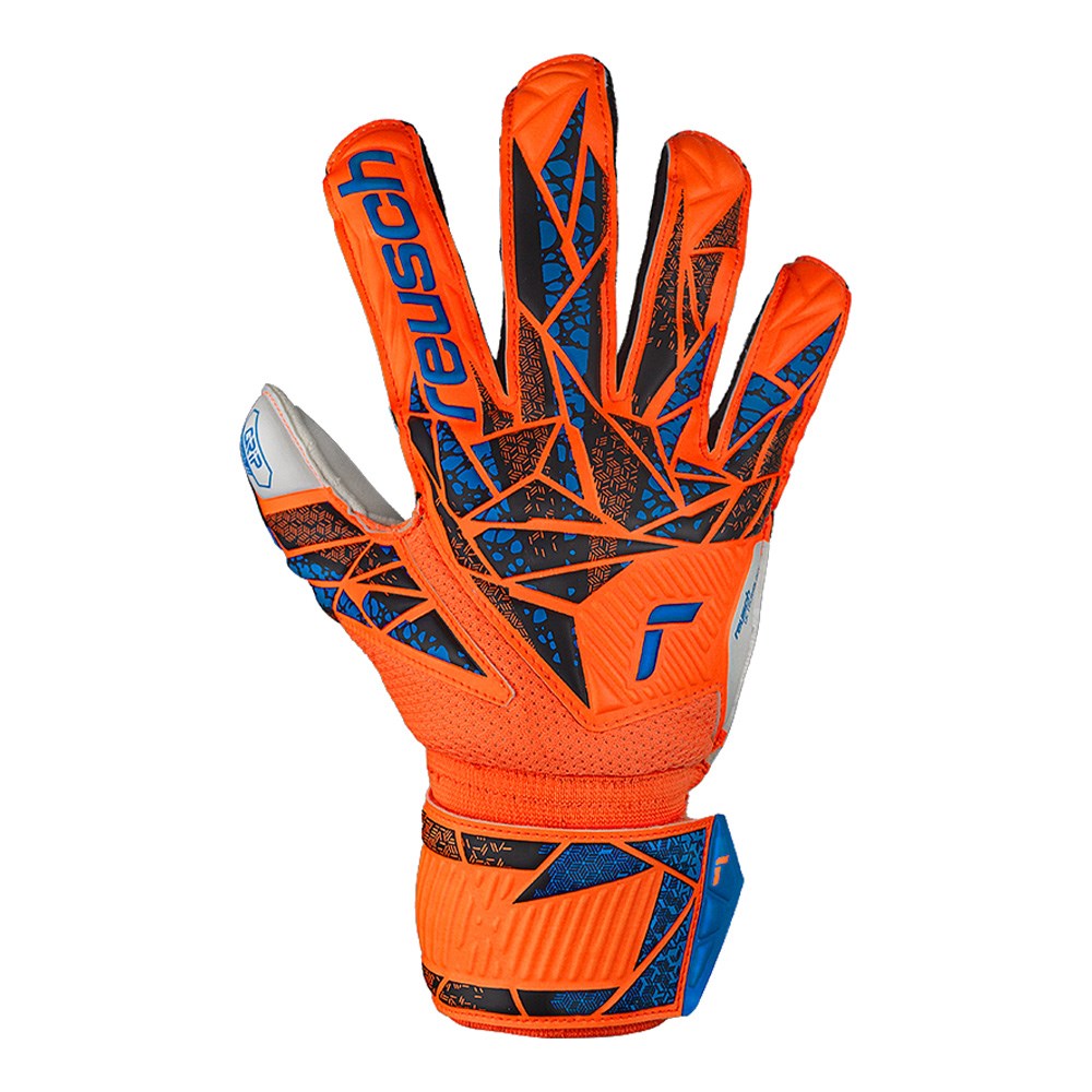 Reusch Attrakt Grip Goalkeeper Gloves - Orange/Blue - Professional Soccer Goalie Gloves for Training & Matches - Perfect for Youth & Adult Goalkeepers