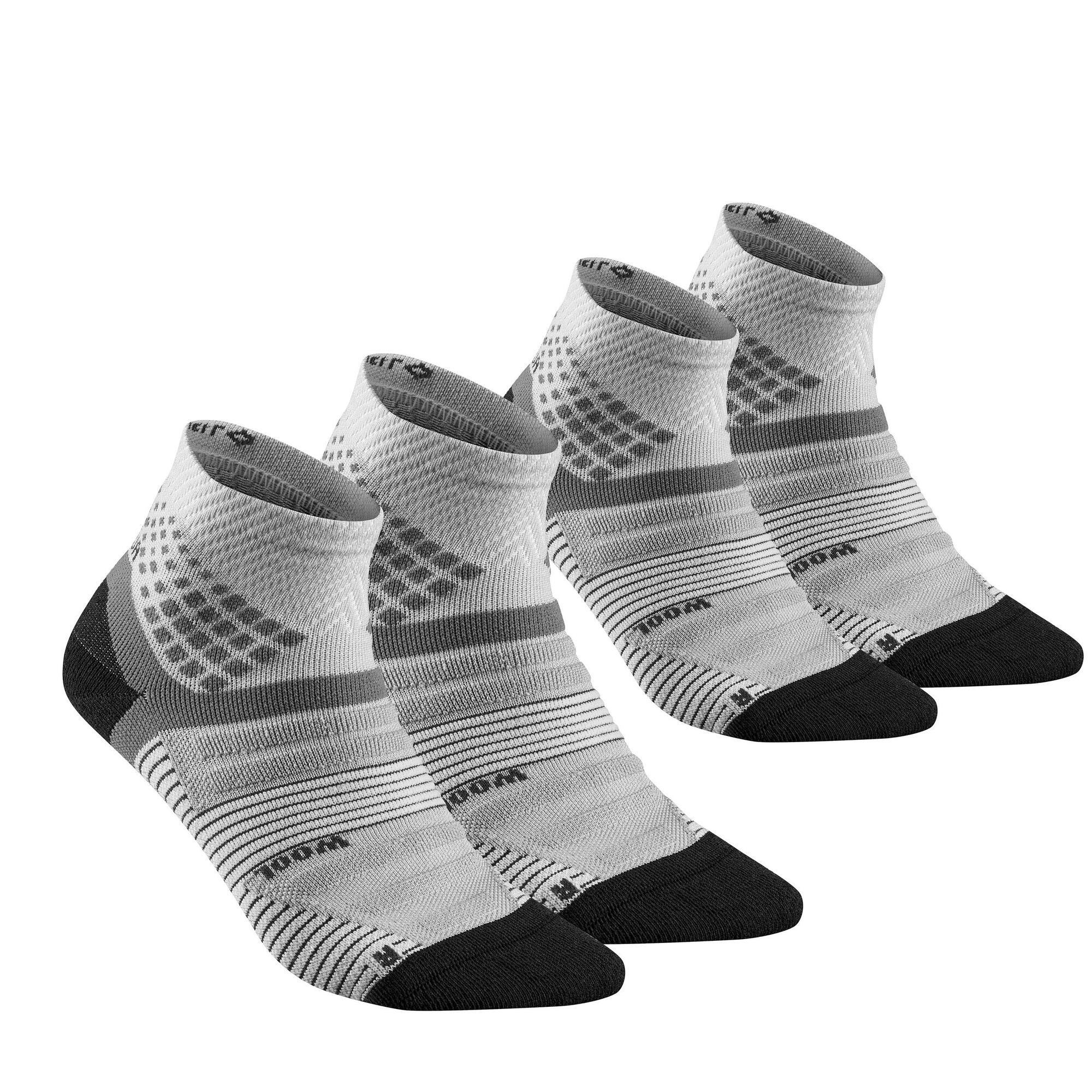 Quechua Hike 900 Mid Hiking Socks - 2 Pairs of Breathable Cushioned Socks for Men & Women - Perfect for Trekking, Backpacking & Outdoor Adventures