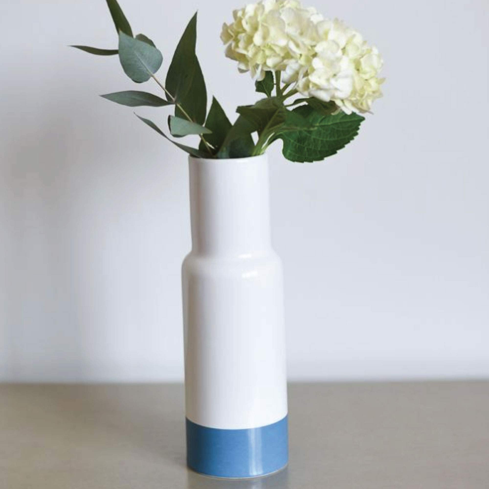 Large Blue Ceramic Vase for Farmhouse Decor - Handcrafted Rustic Flower Vase for Table Centerpiece, Shelf Display & Home Accents - Perfect for Living Room, Dining Table & Wedding Decor