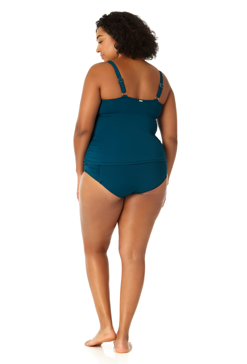 Anne Cole Plus Women's Twist Front Underwire Tankini Swim Top - Supportive Bathing Suit for Women, Flattering Swimwear for Beach & Pool Vacations