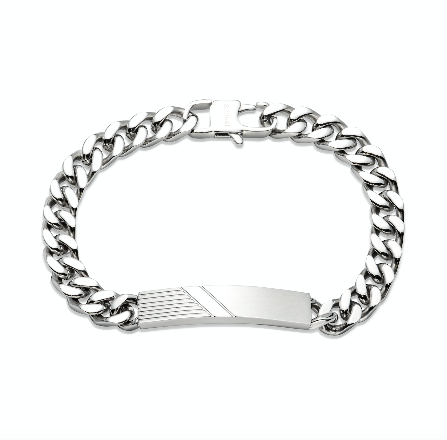Stainless Steel ID Bracelet with Engraved Groove Detail - Personalized Medical Alert Jewelry for Men & Women - Perfect for Everyday Wear, Travel & Emergency Identification