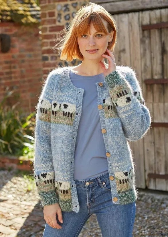 Soft and Cozy Hazy Sheep Mohair Cardigan for Women - Perfect for Fall and Winter Layering, Office Wear, and Casual Outfits