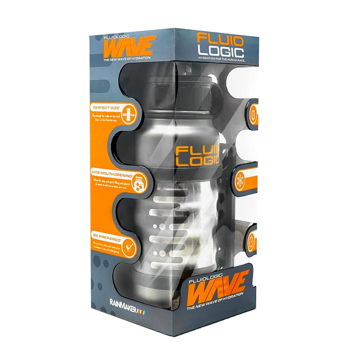 FluidLogic Wave Water Bottle - Leak-Proof & BPA-Free Hydration for Gym, Hiking & Travel - Reusable Sports Bottle with Straw Lid for Active Lifestyles