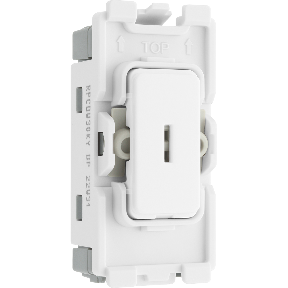 BG Evolve White 20A Double Pole Key Grid Module RPCDW30KY - Electrical Panel Upgrade for Home & Commercial Use | Easy Installation & Safety Protection