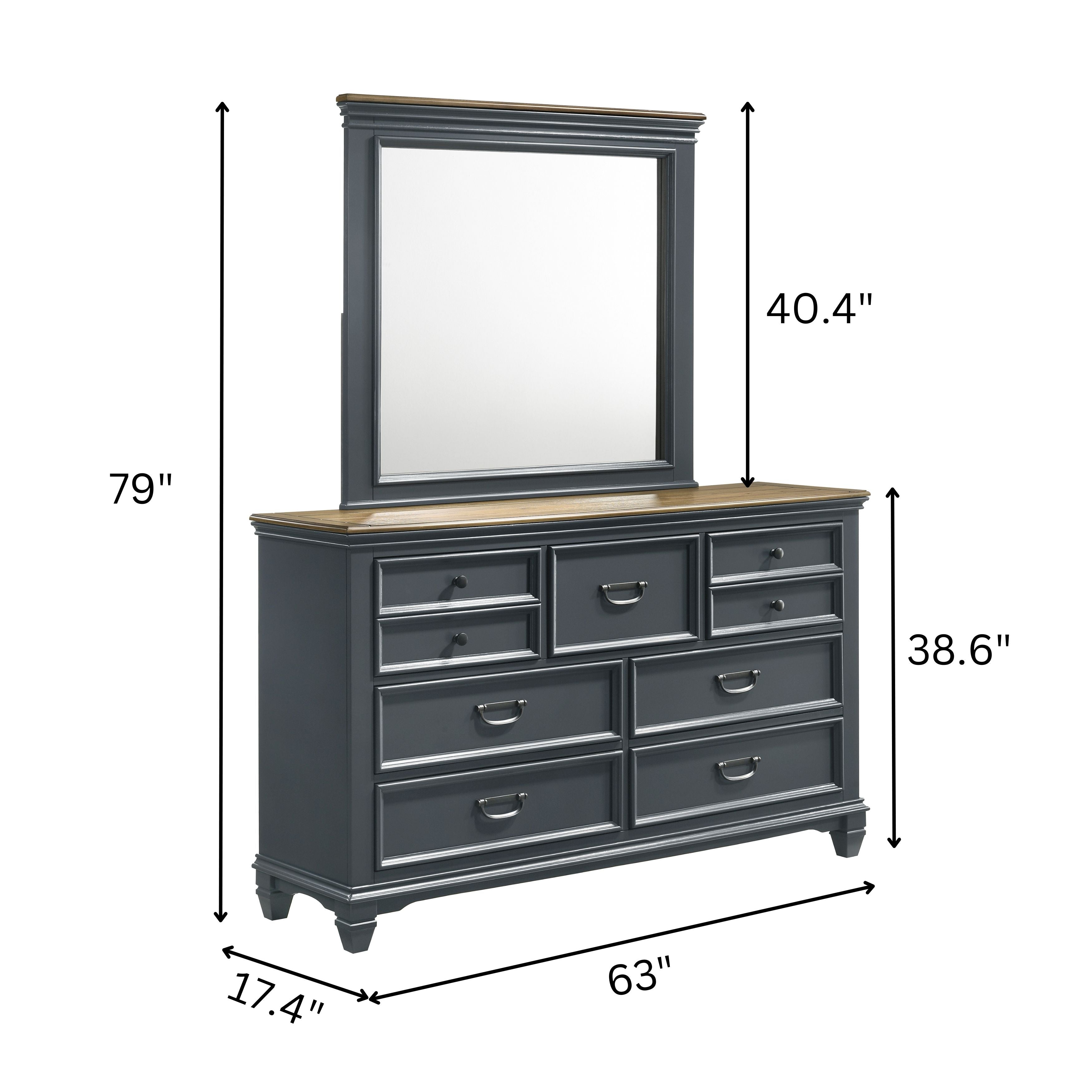 Roundhill Furniture Clelane Wood Bedroom Set with Shiplap Panel Bed - Queen Size, Slate Blue Finish - Modern Farmhouse Bedroom Decor for Master & Guest Rooms