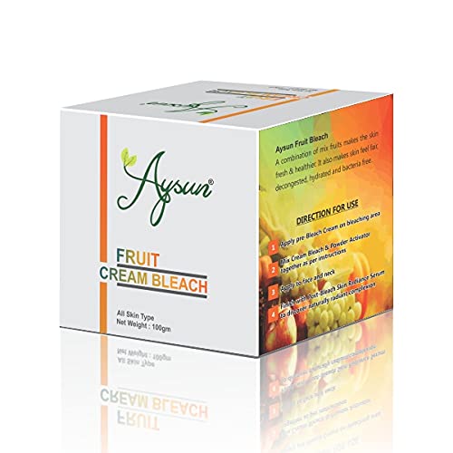 Aysun Mixed Fruit Bleach Cream 280G for Skin Brightening & Hair Removal - Perfect for Facial Care & Body Whitening at Home